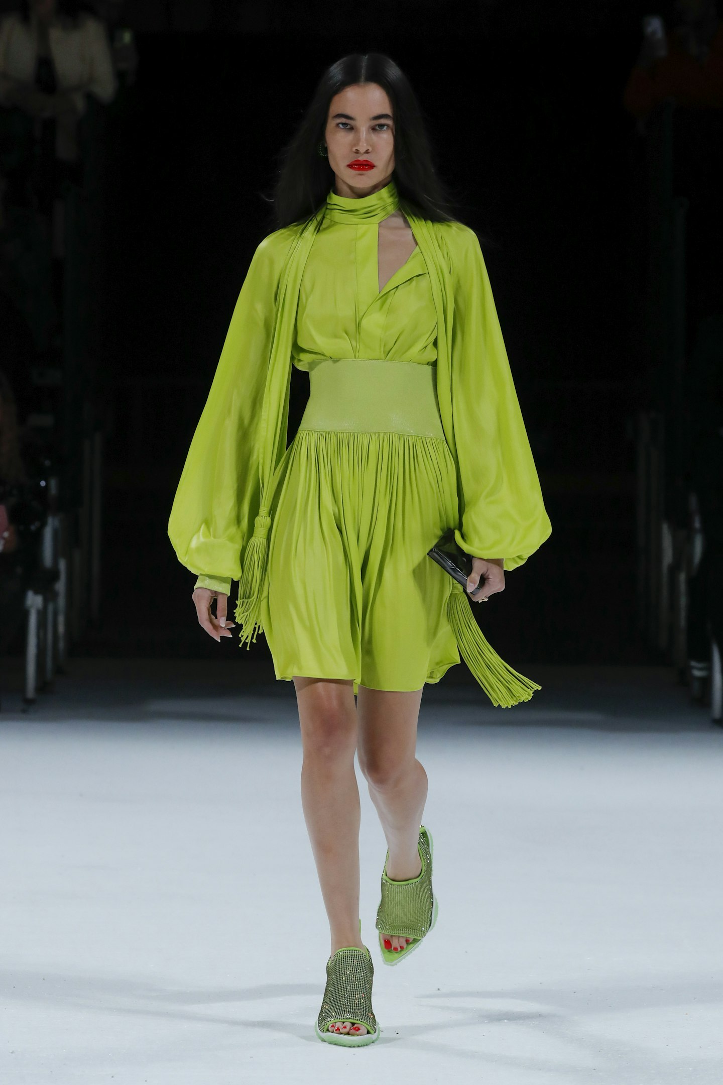A model on the catwalk at Bottega Veneta