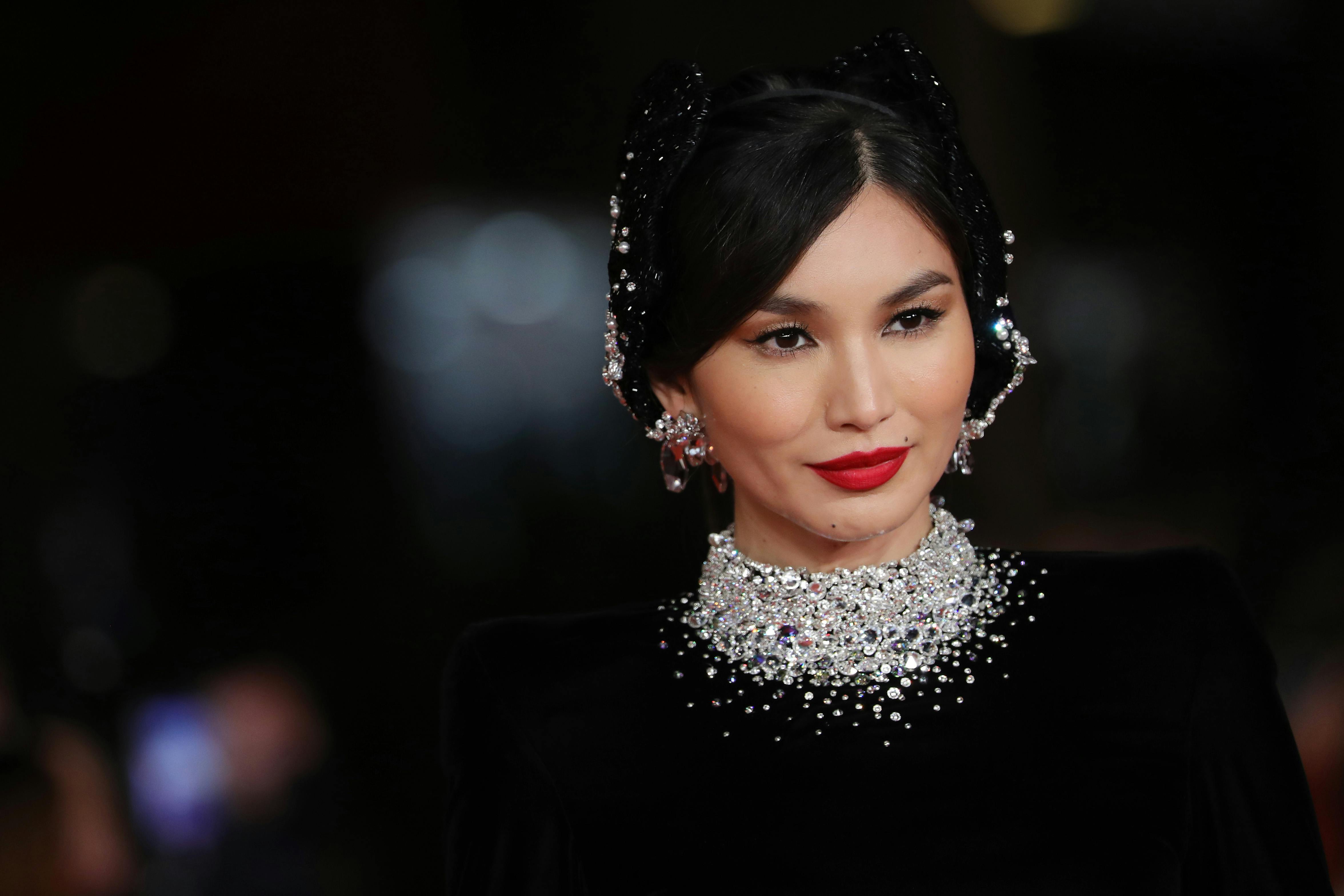open lace back dress Gemma Chan 2023 Cannes Film Festival Mermaid Red Carpet Dress