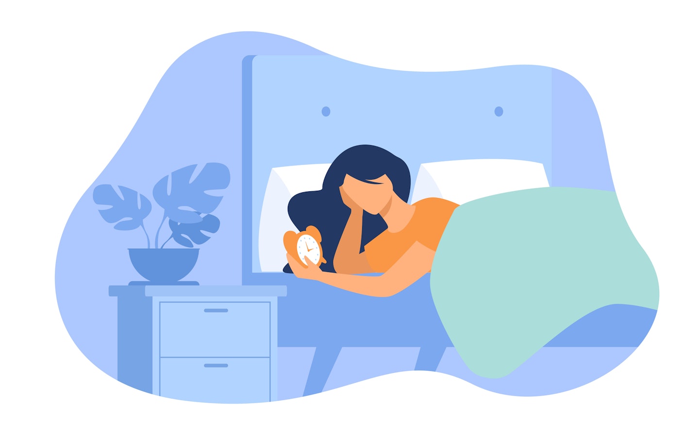 Cartoon woman sleeping