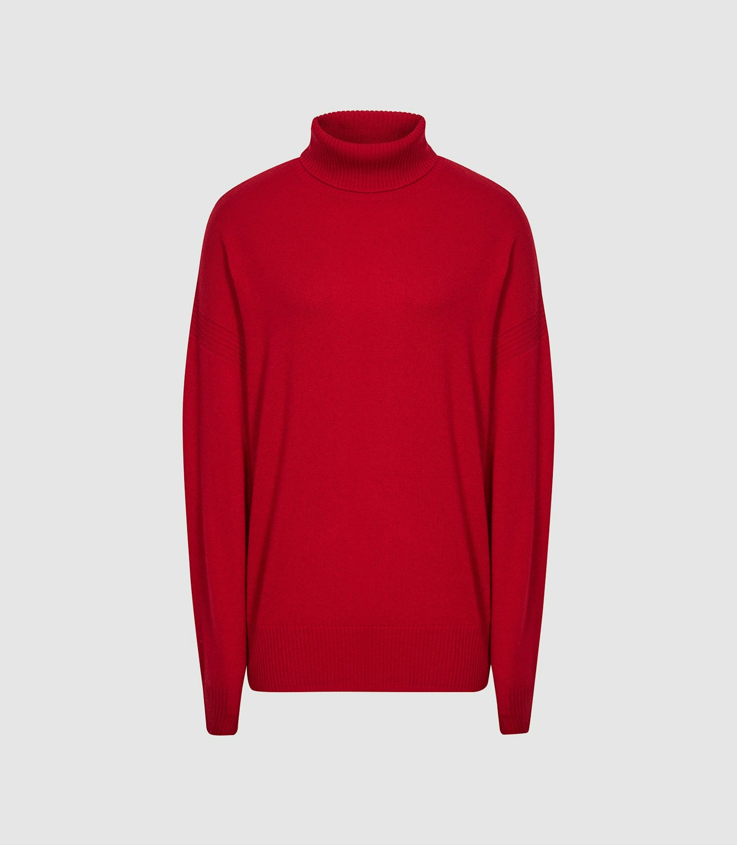Reiss, Nova Knitted Roll-Neck Red, £98