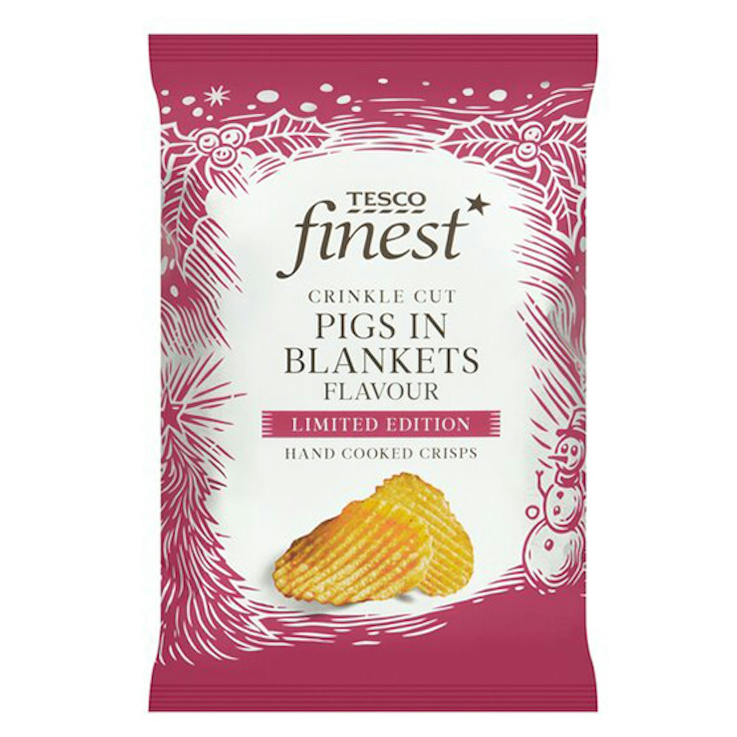 Tesco Finest Crinkle Cut Pigs In Blankets Crisps