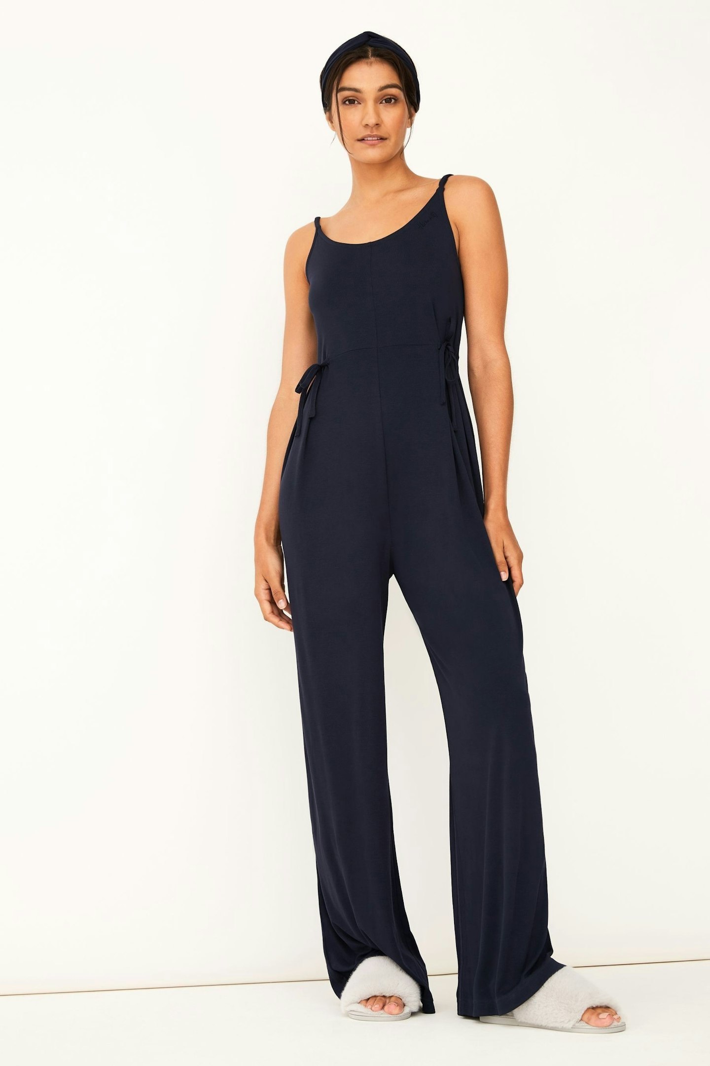 Navy Ribbed Jumpsuit, 22