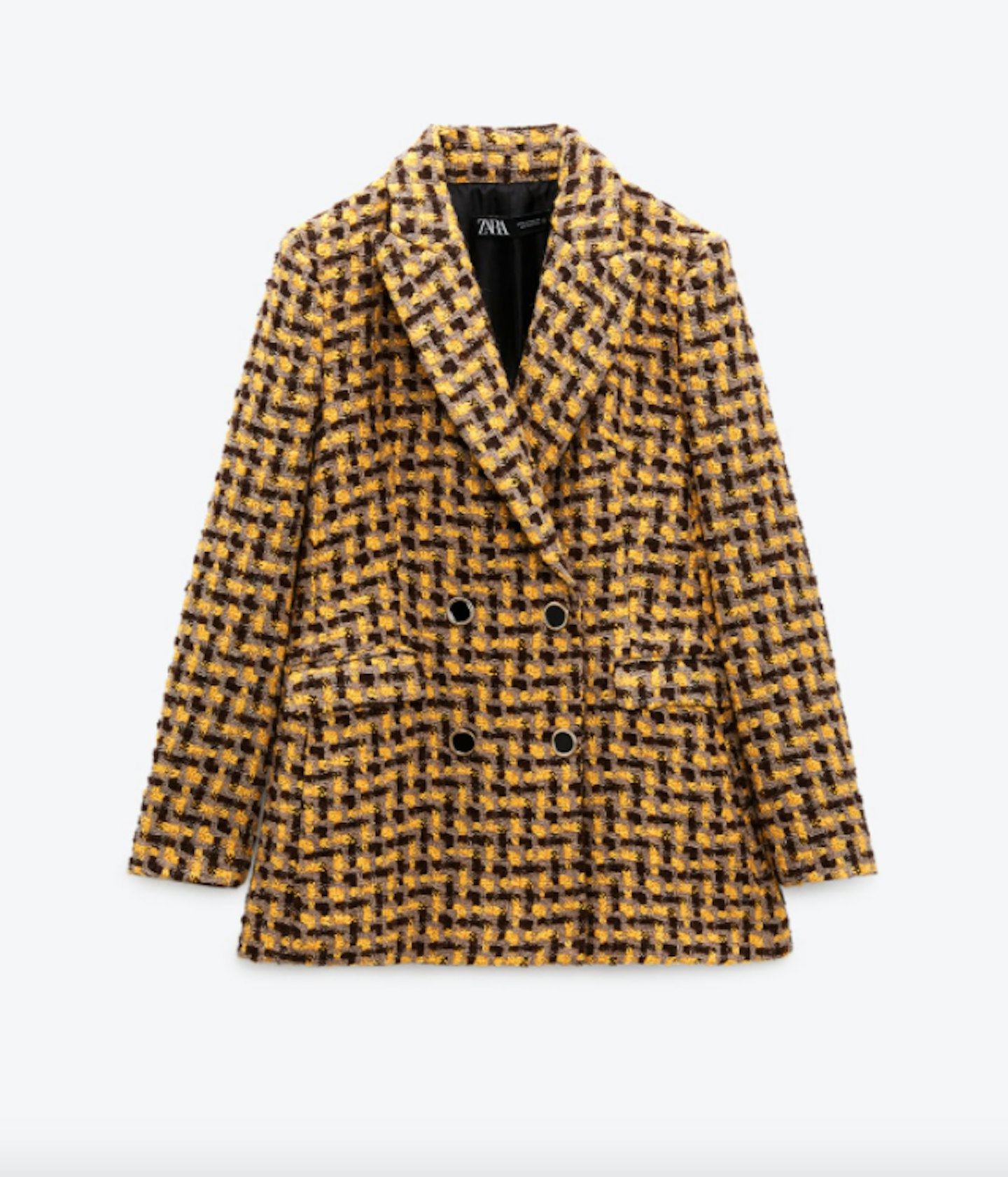 Zara, Textured Double-Breasted Blazer, £79.99