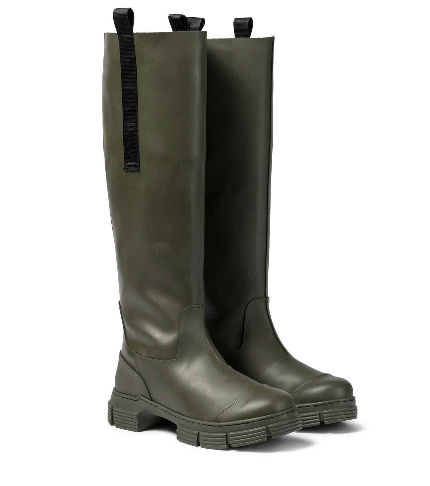 Ganni Khaki Rubber Sole Boots, £215