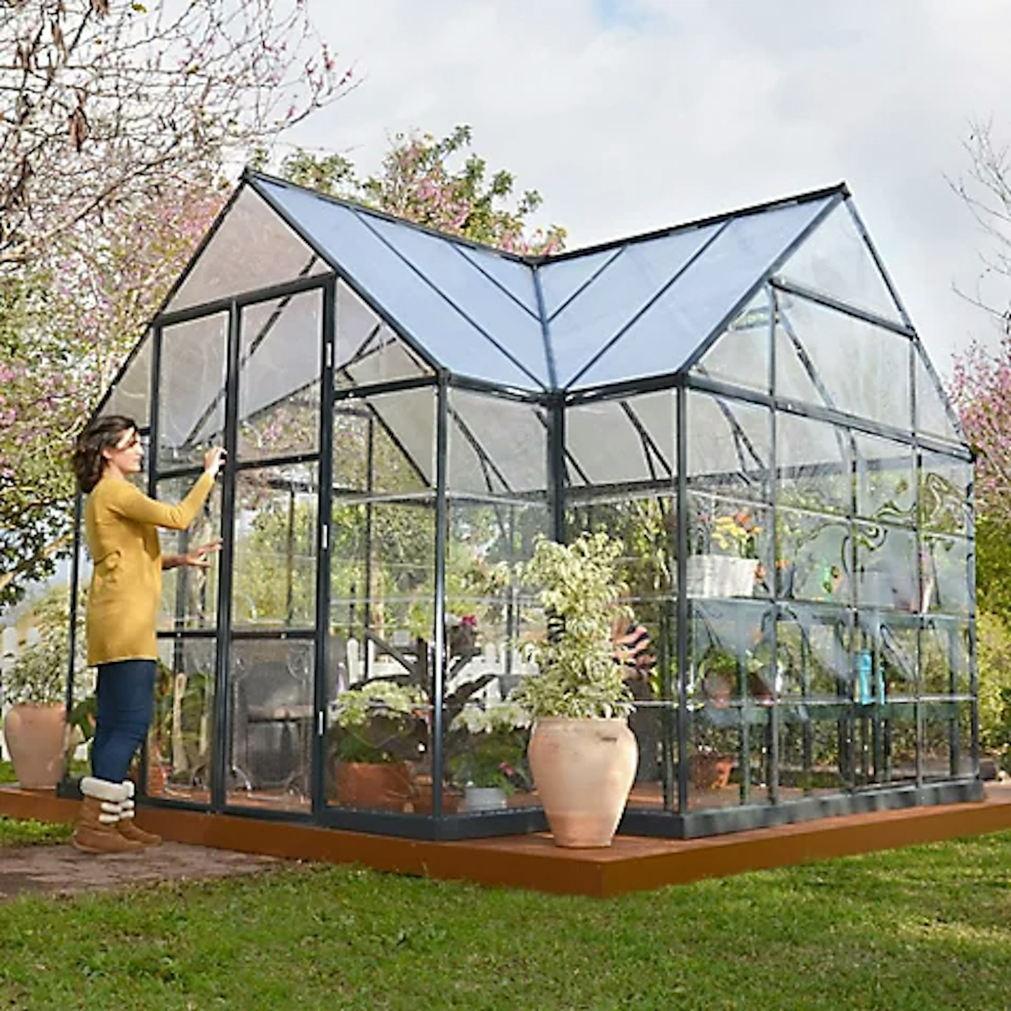 Palram - Canopia Victory 12x10 Polycarbonate Cathedral Greenhouse