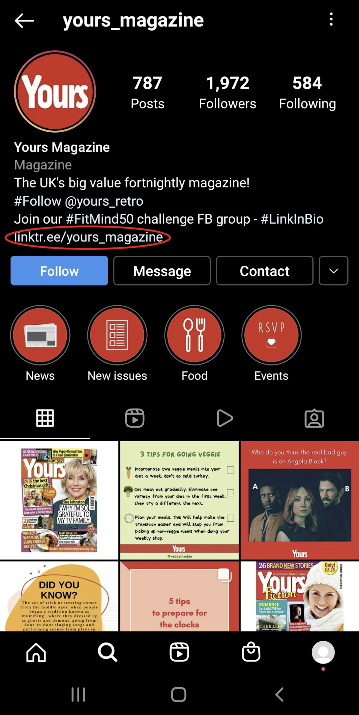 Instagram tap link in bio