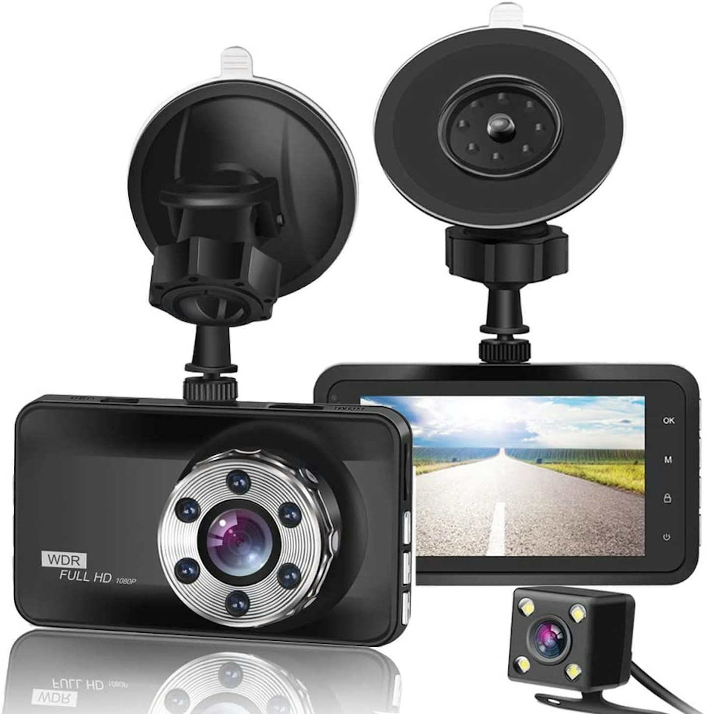 ORSKEY Dash Cam Front and Rear 1080P Full HD