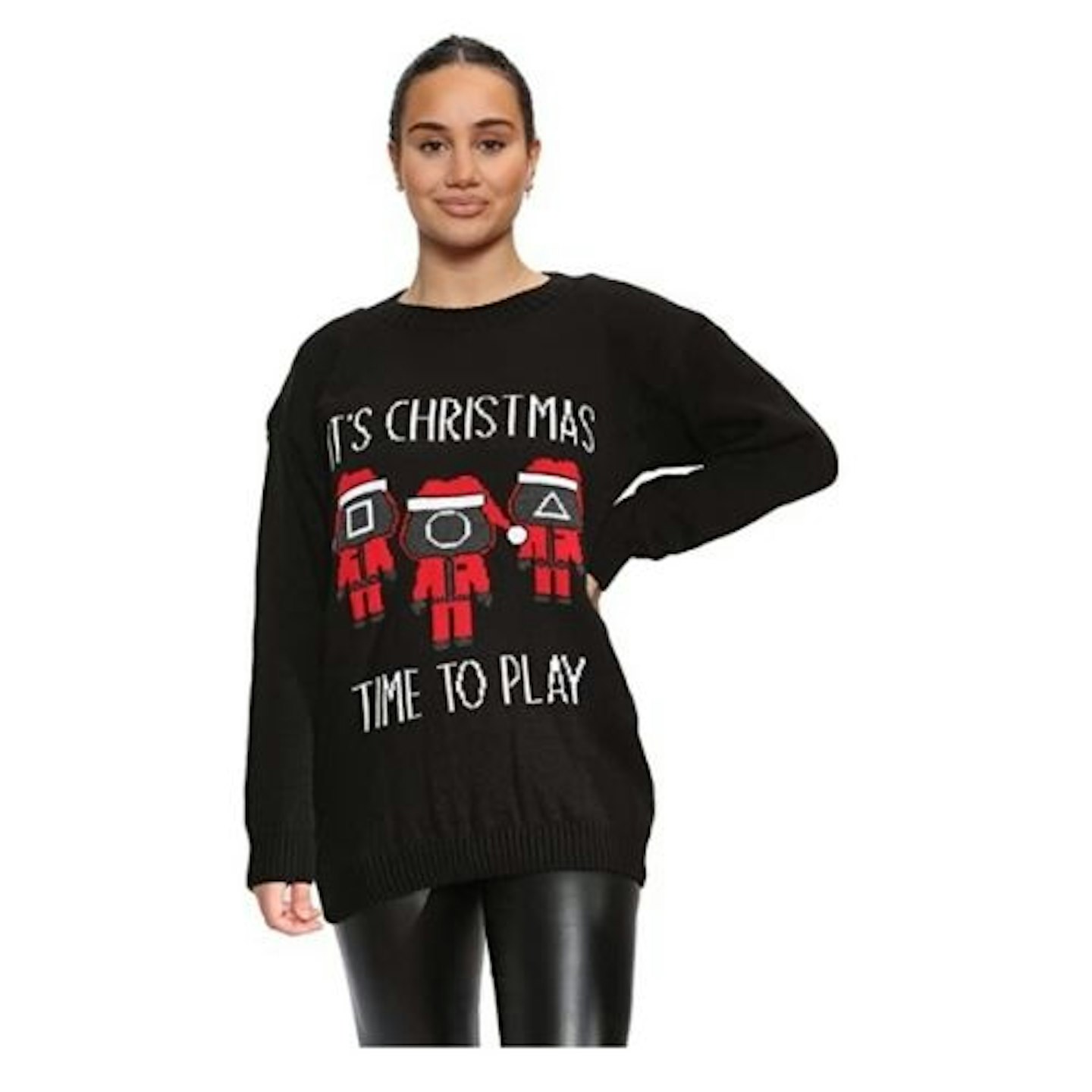 'Its Time to Play' Squid Games Themed Knitted Christmas Jumper
