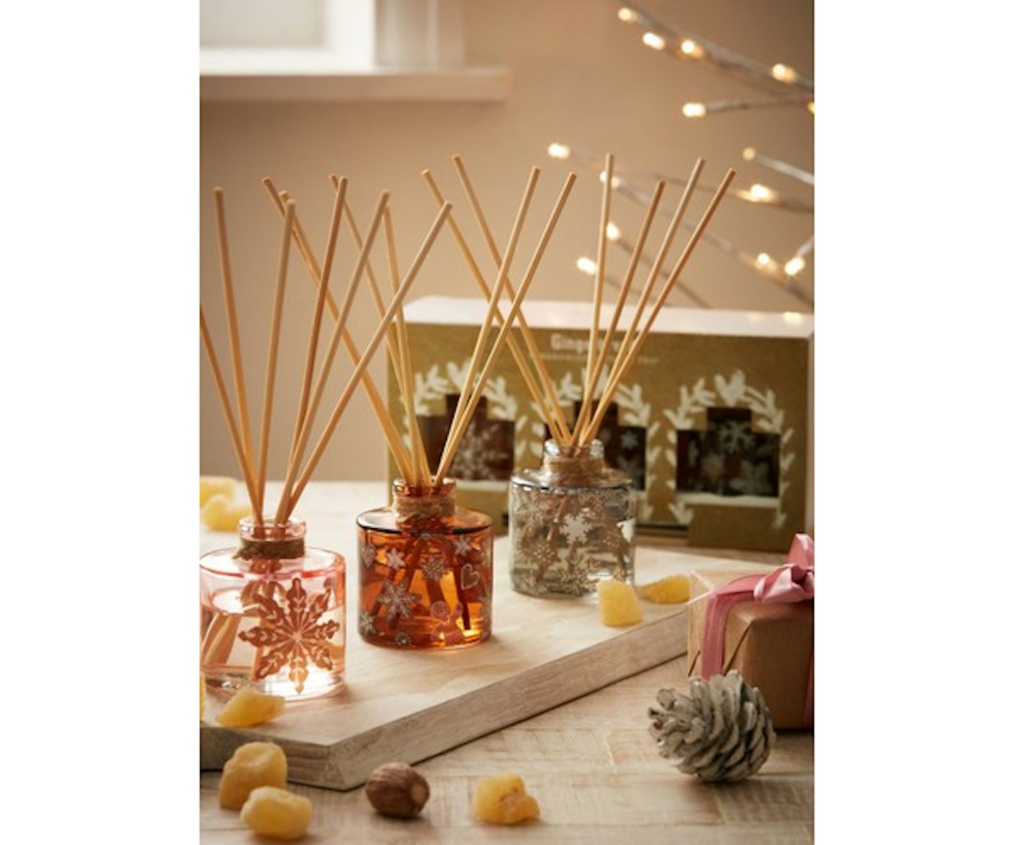 Next Set of 3 Gingerbread Fragranced 40ml Diffusers