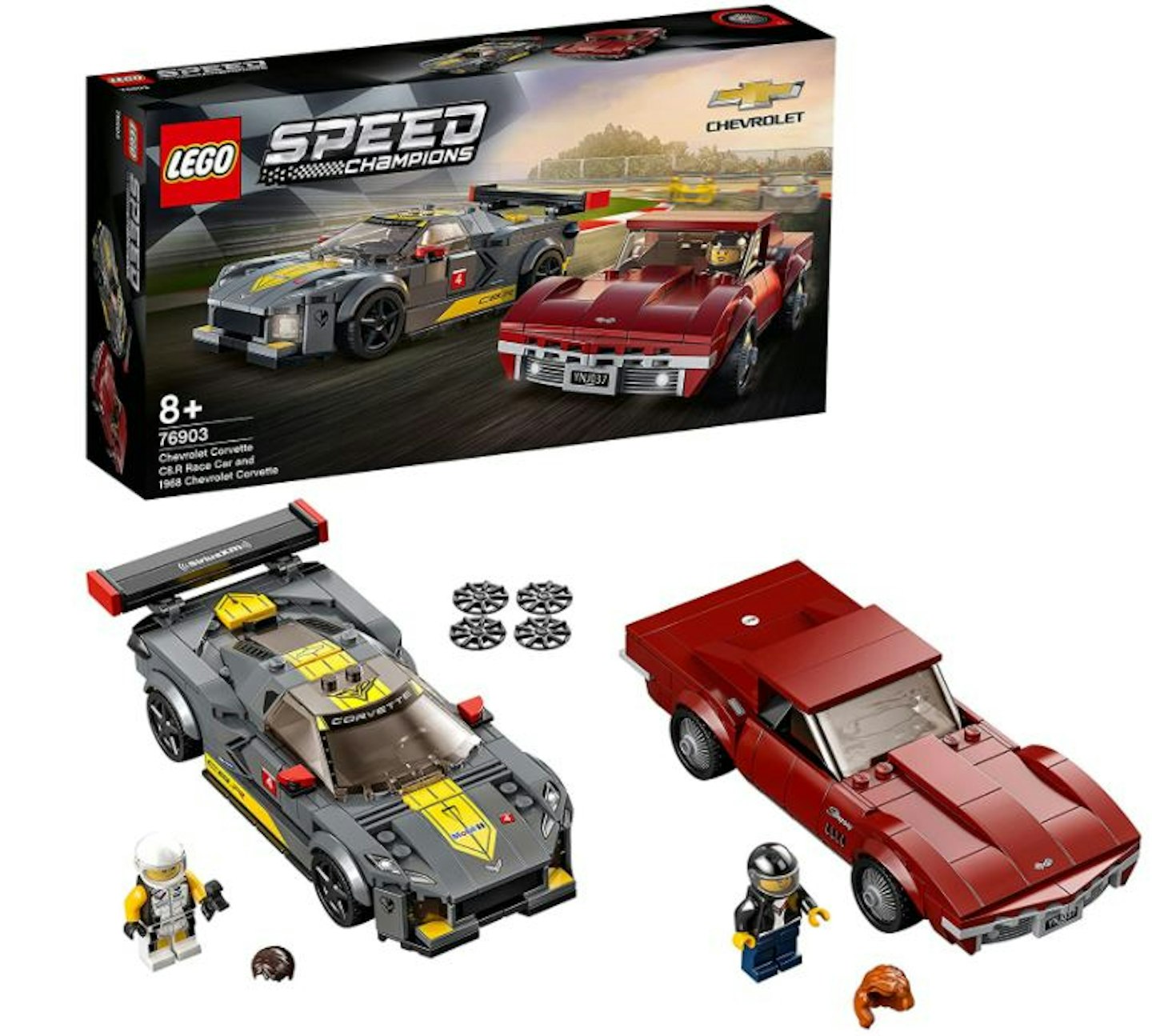 LEGO Speed Champions Chevrolet Corvette C8.R Race Car and 1968 Corvette