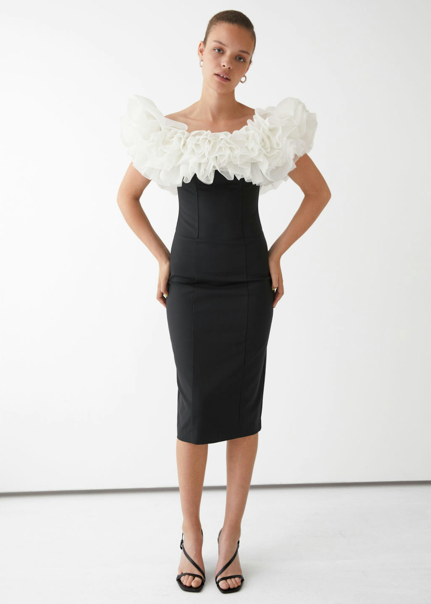 & Other Stories, Off Shoulder Tulle Midi Dress, £175