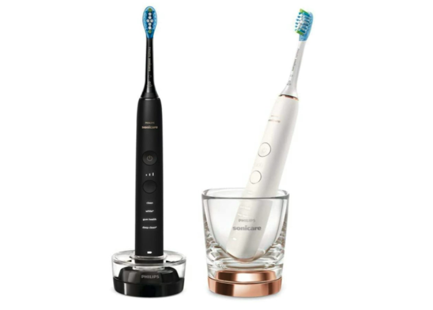 Philips Sonicare DiamondClean 9000 Set of 2 Electric Toothbrushes: Rose Gold & Black