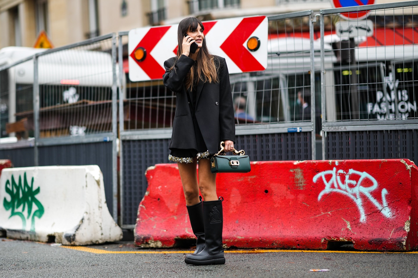 A street-styler at Paris Fashion Week