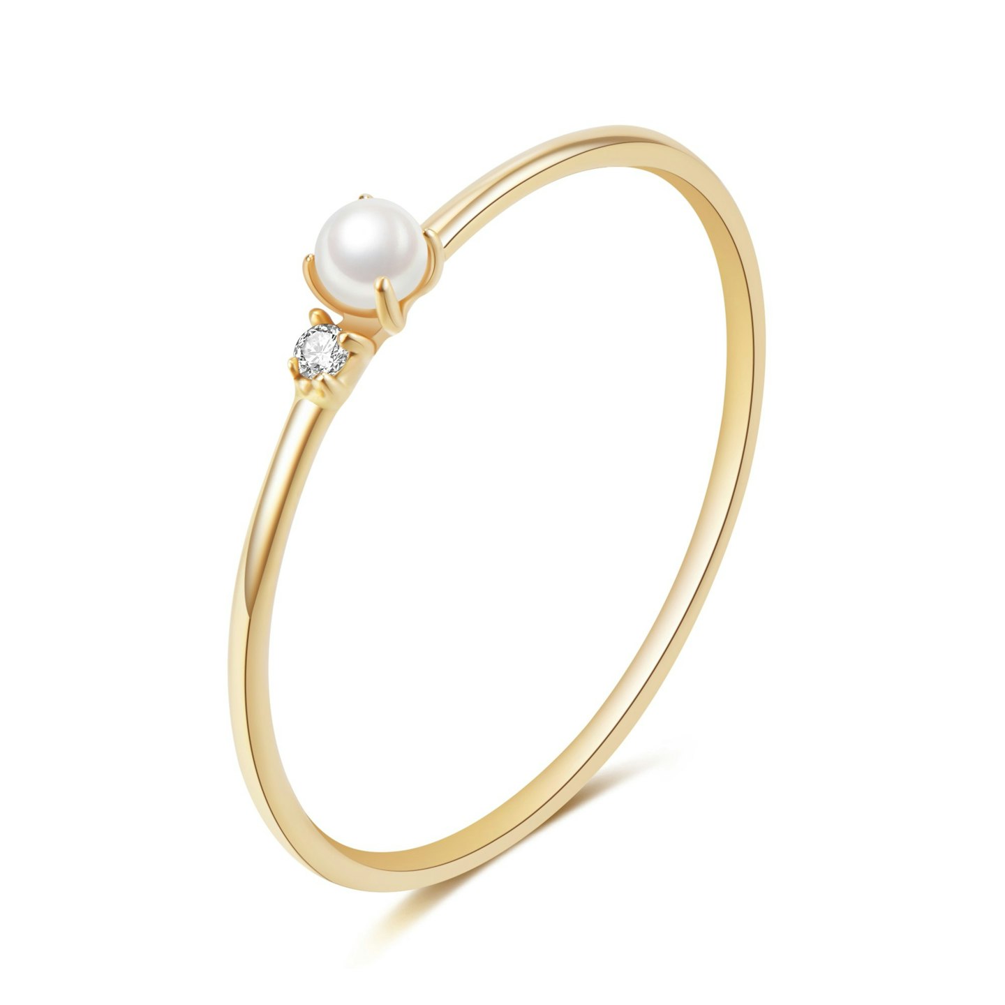 La Grotta Collective, Ada single pearl and diamond ring, £180