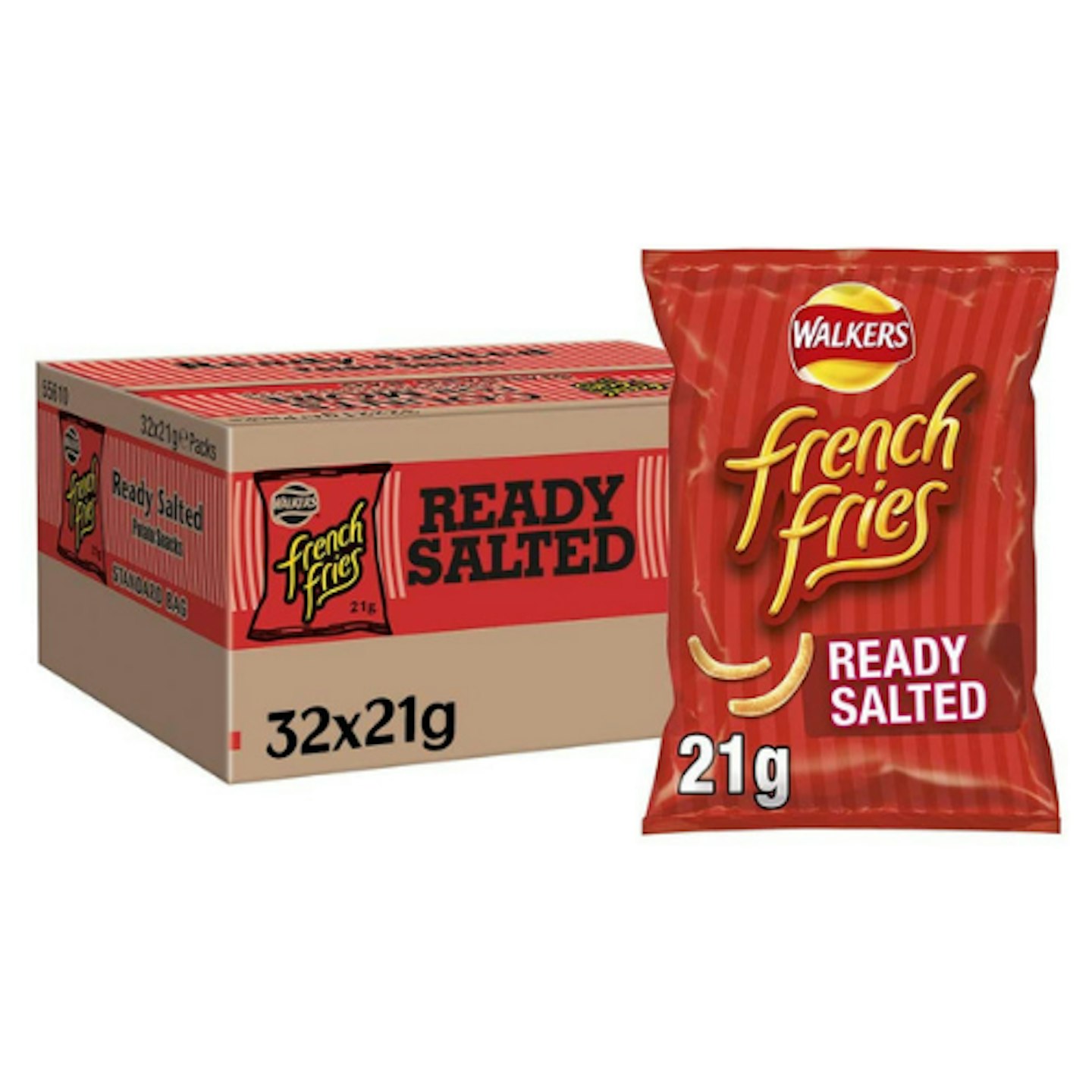 Walkers Crisps French Fries Ready Salted Snacks Box, 21 g (Case of 32)