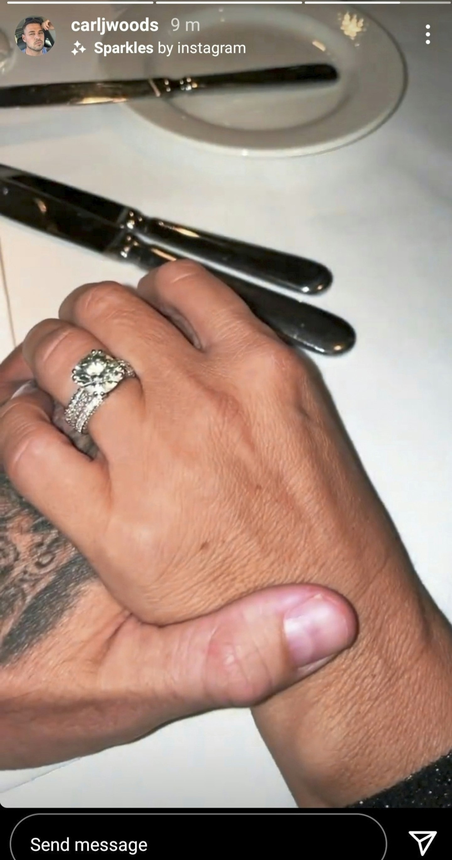 Carl Woods and Katie Price engagement ring
