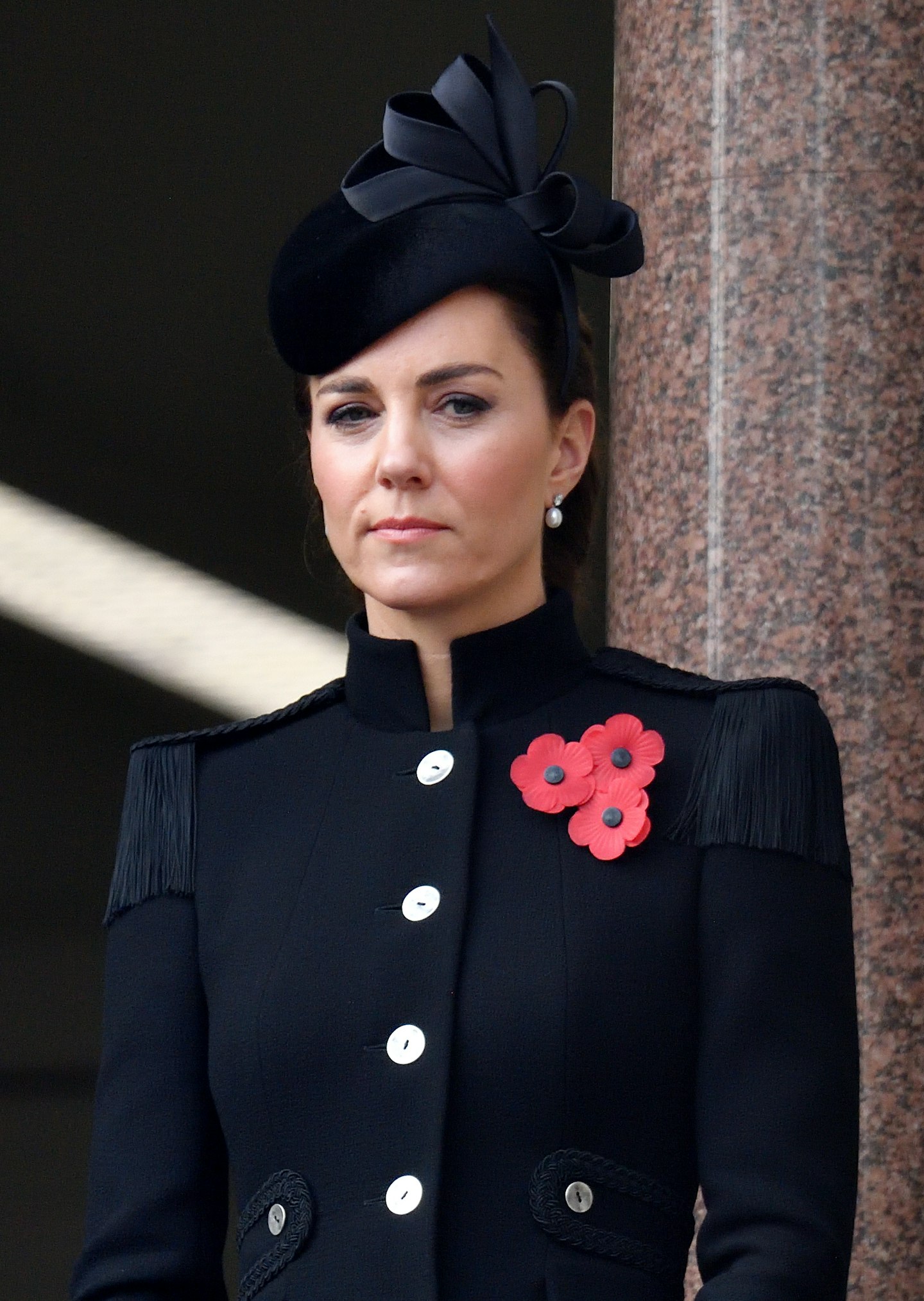 Kate Middleton wearing three poppies in 2020