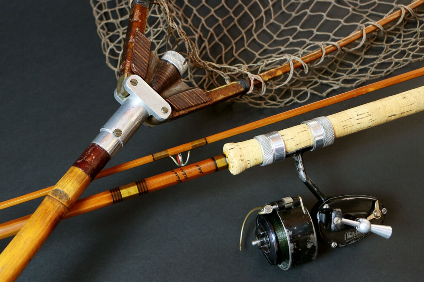 The rod, reel, and landing net used to land ‘Clarissa’, Dick Walker’s 1952 British record carp