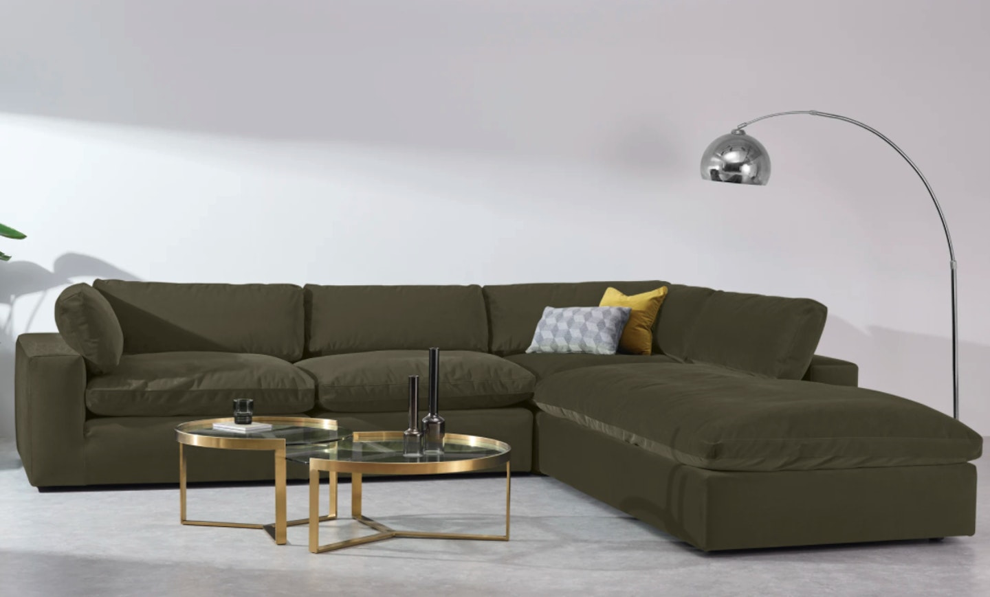 MADE, Samona Right Hand Facing Full Corner Sofa, Pistachio Green Velvet, £2,350