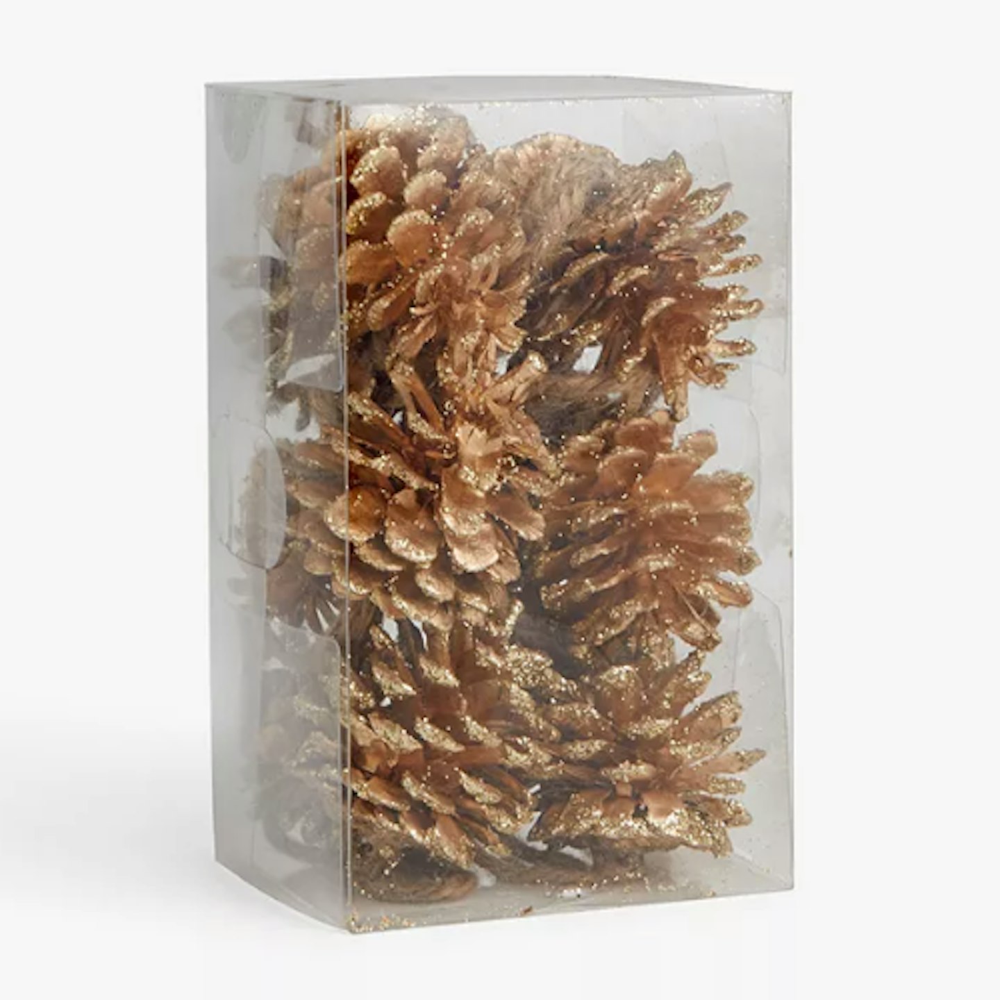 John Lewis & Partners Gemstone Forest Pine Cone Tree Decoration, Box of 12, Gold