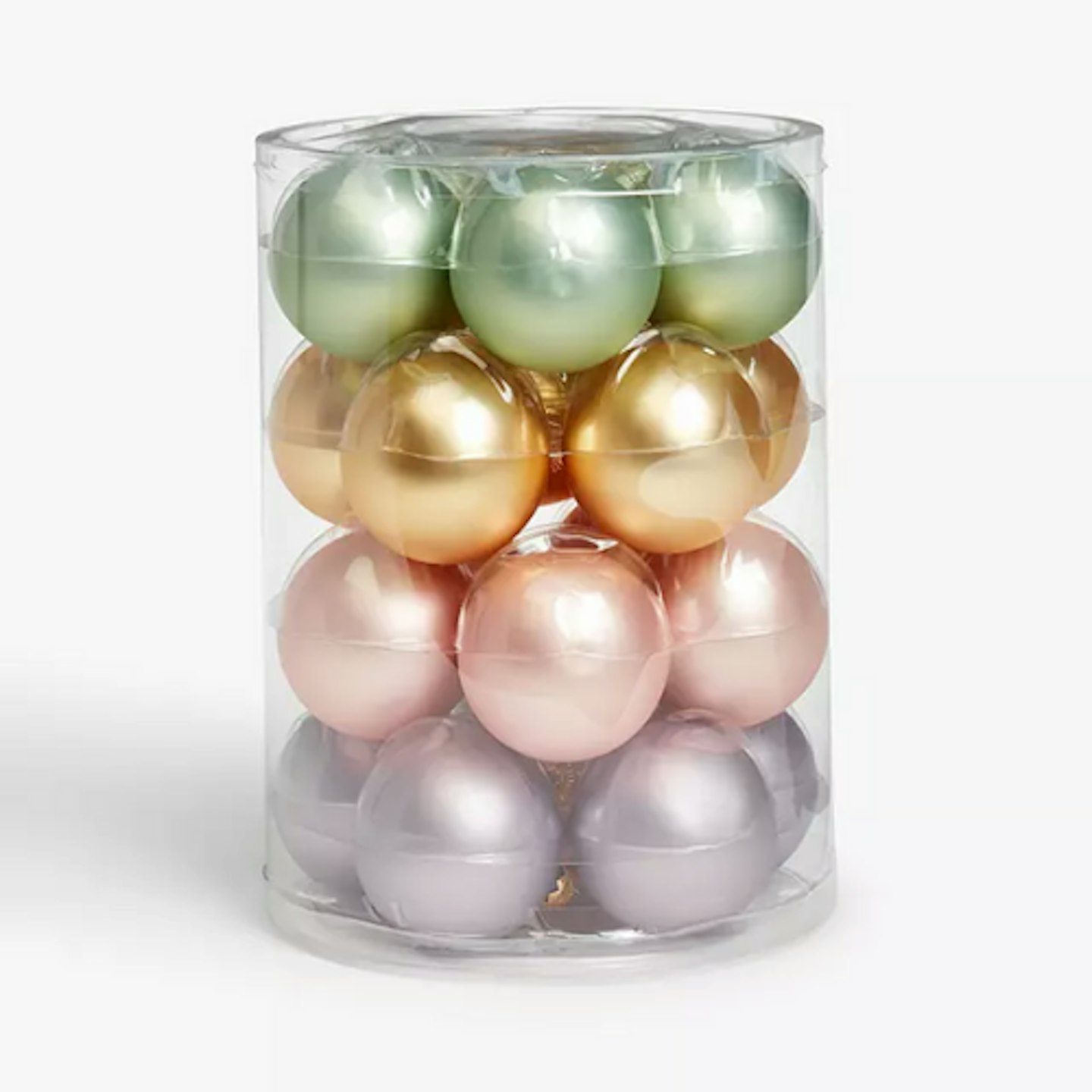 John Lewis & Partners Luxe City Baubles, Tub of 20, Pastels