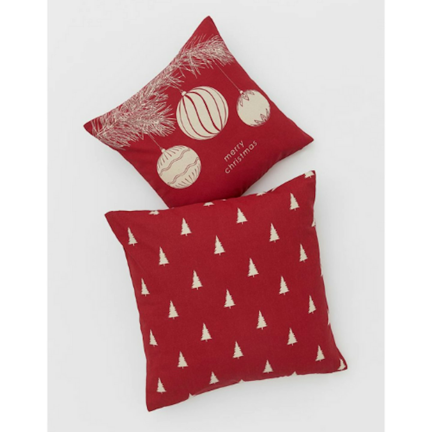 2-Pack Christmas-Motif Canvas Cushion Covers