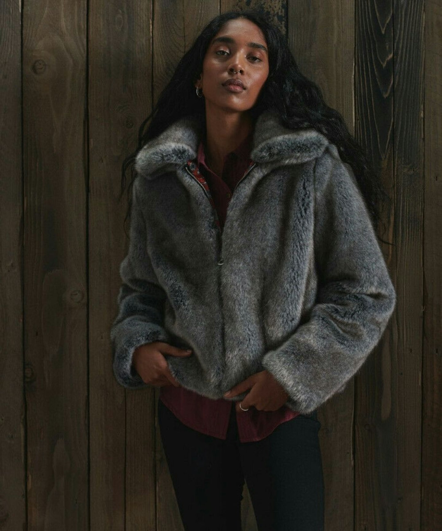 Superdry Womens Boho Faux Fur Jacket