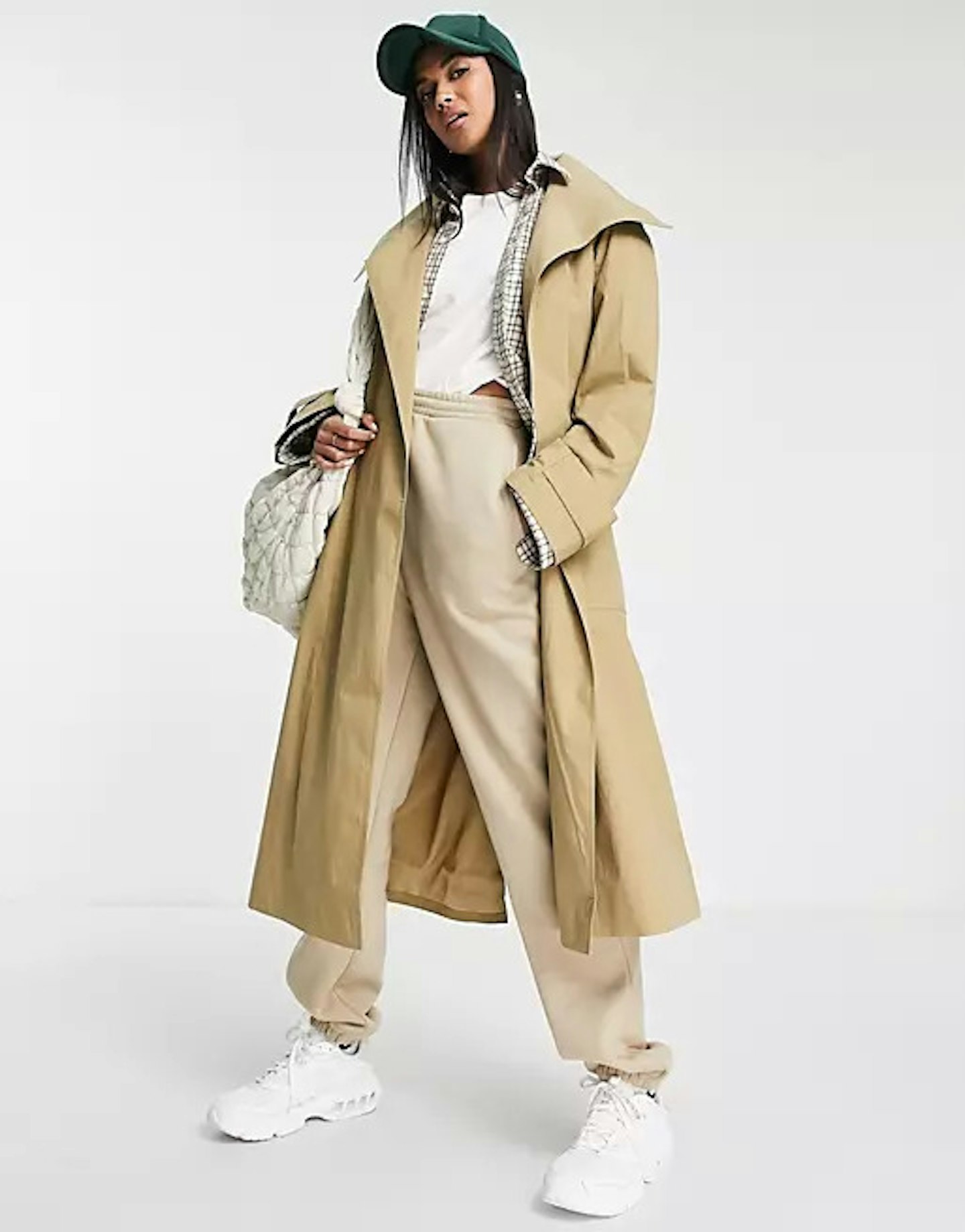 ASOS Design, collared luxe trench coat in stone, WAS £70 NOW £56