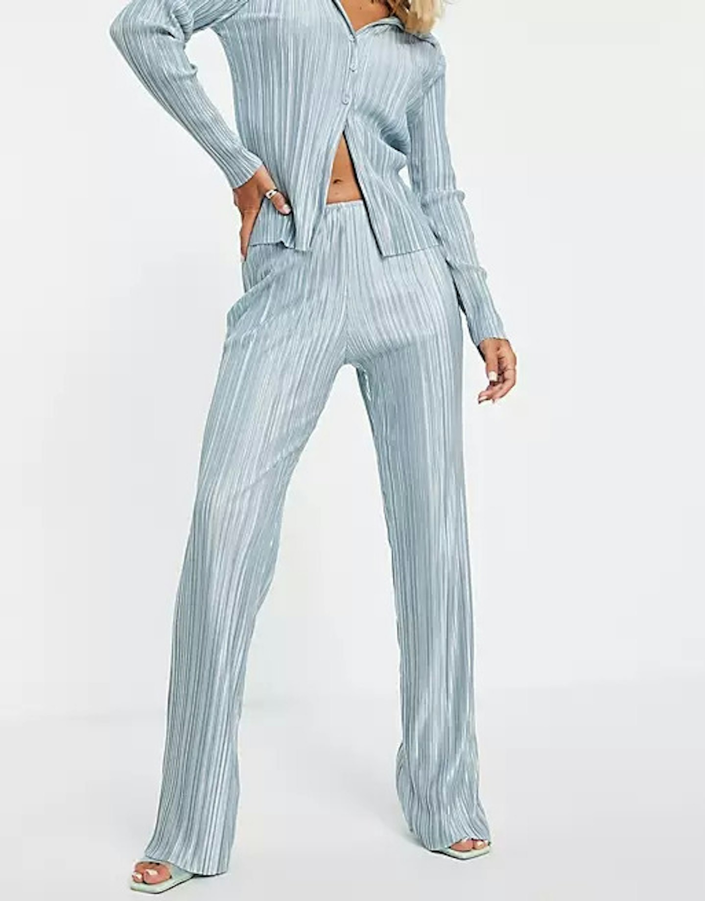 ASOS Design, 90s jersey plisse suit trouser co-ord, WAS £22 NOW £17.60