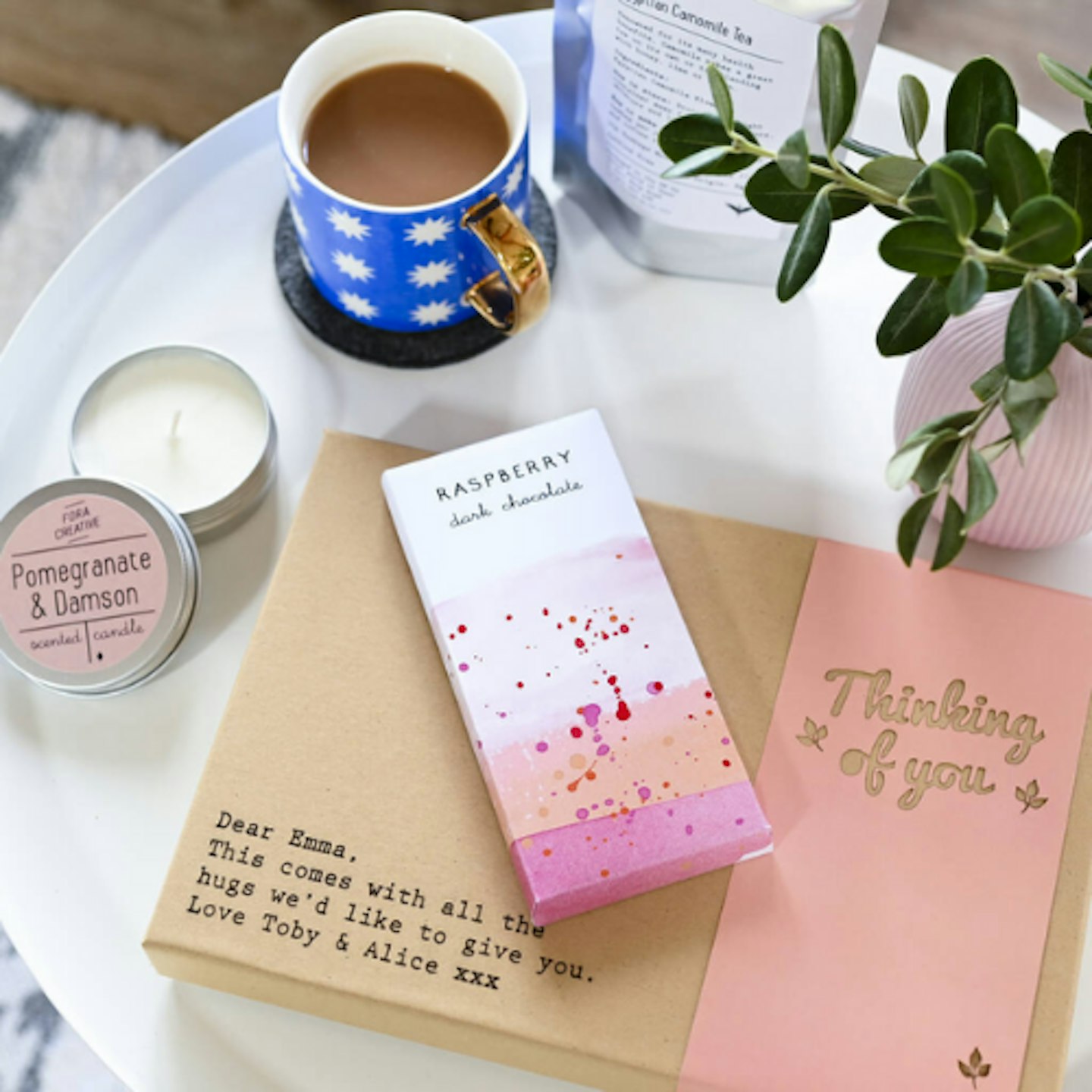 'Thinking Of You' Letterbox Gift Peach