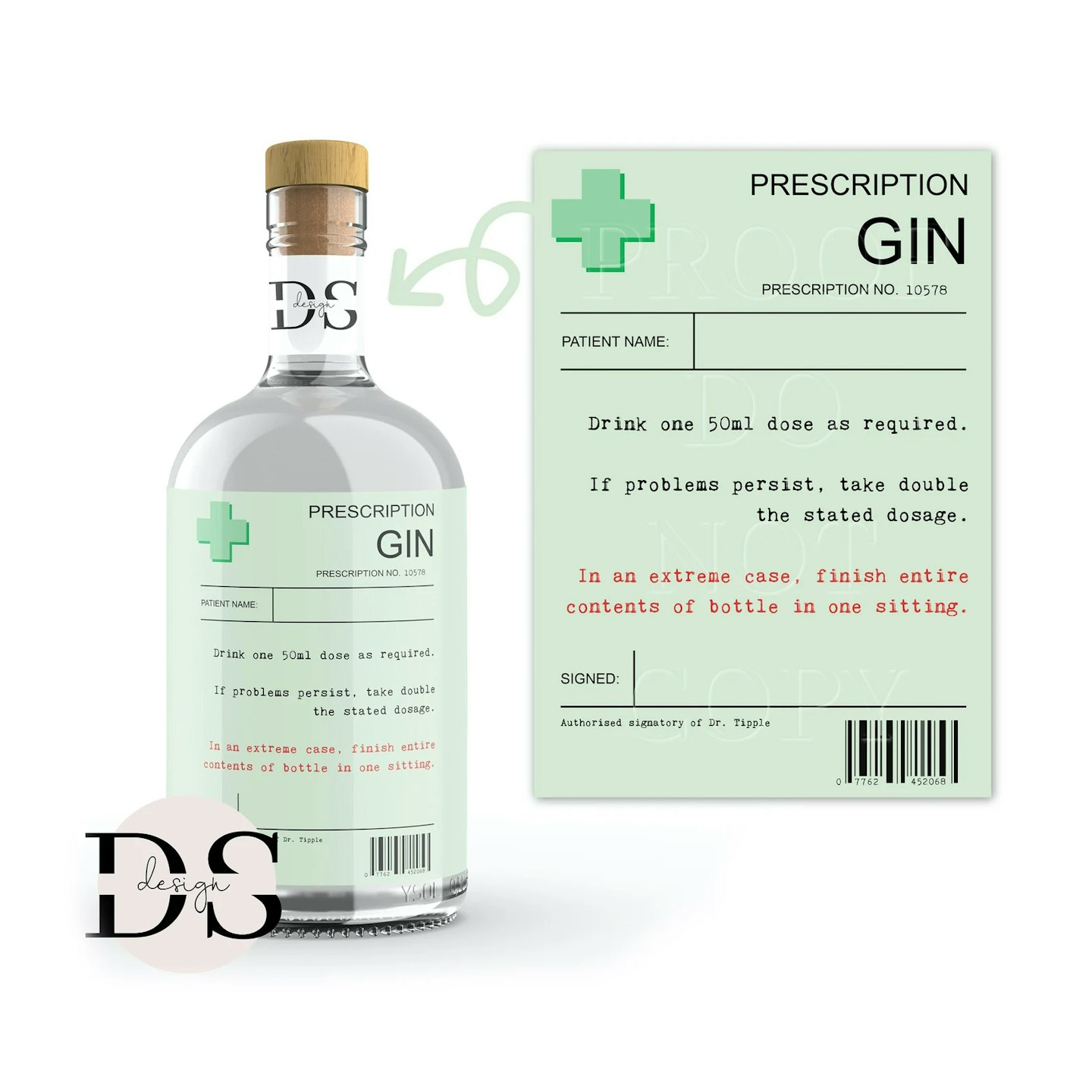DaniSophiaDesign Prescription Gin Label
