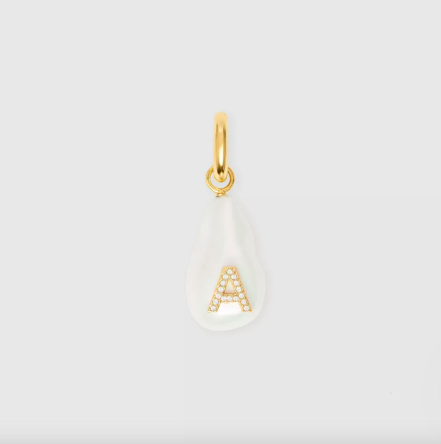 'A' Crystal And Resin Pearl Letter Charm, £180