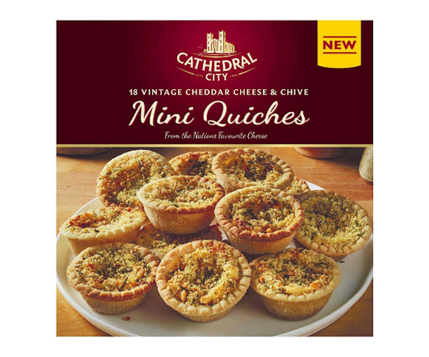Cathedral City 18 Vintage Cheddar Cheese and Chive Mini Quiches 388g