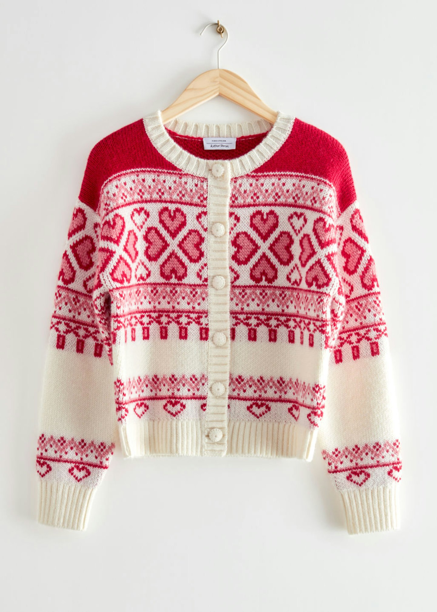 & Other Stories, Jacquard Knit Heart Cardigan, £120