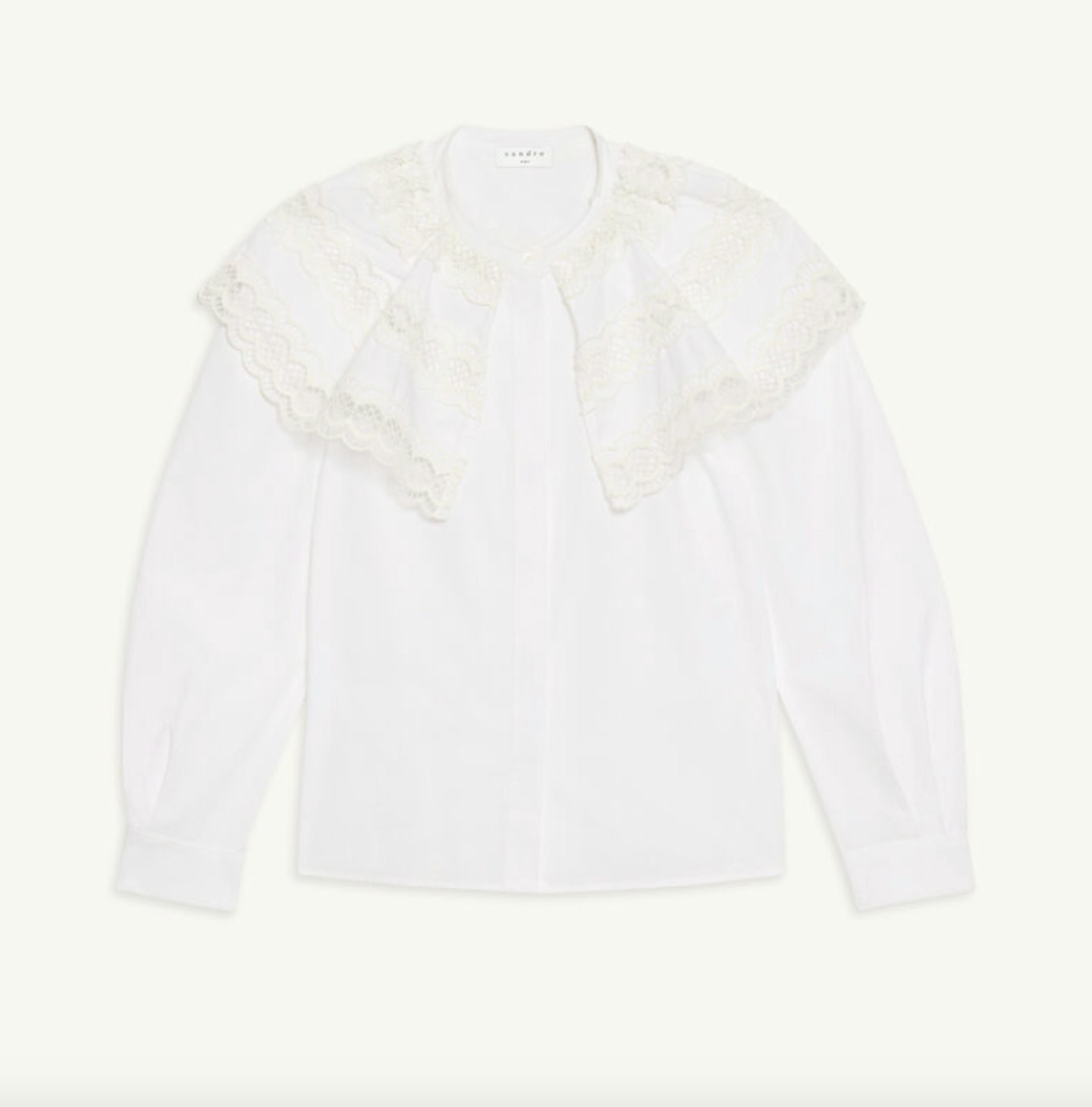 Sandro, Poplin Shirt With Ruffle Collar, £249