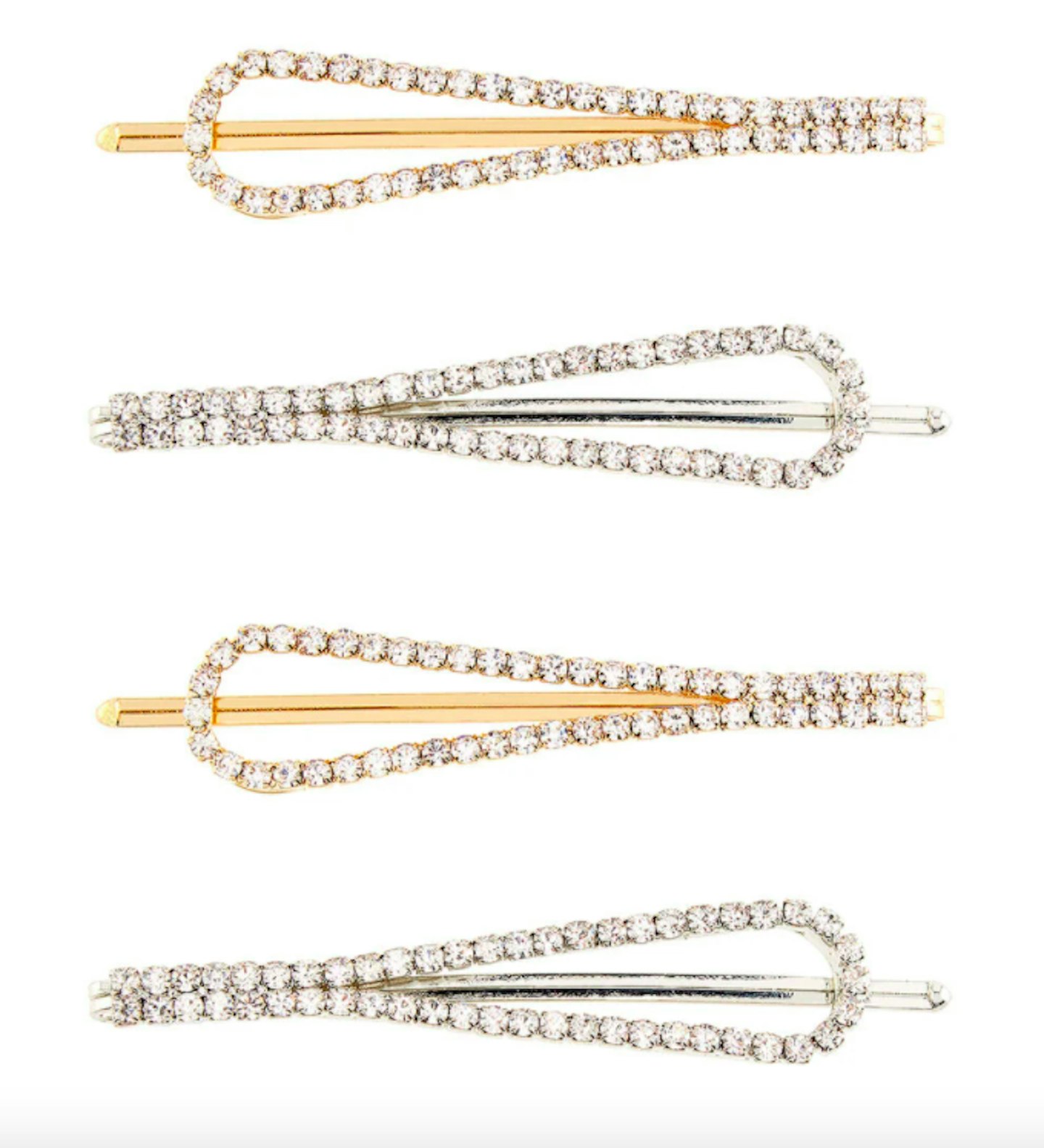 Accessorize, Shaped Diamantu00e9 Hair Slide Set, £8