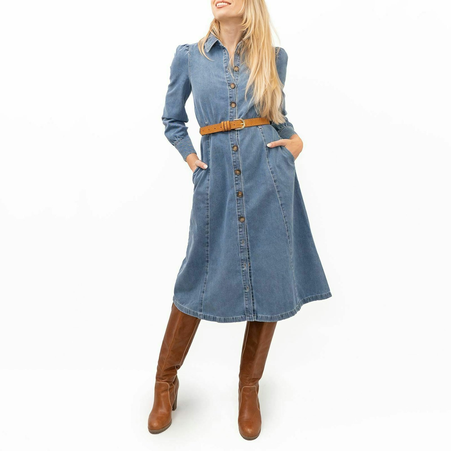M&S, Denim Midi Dress, £31.95