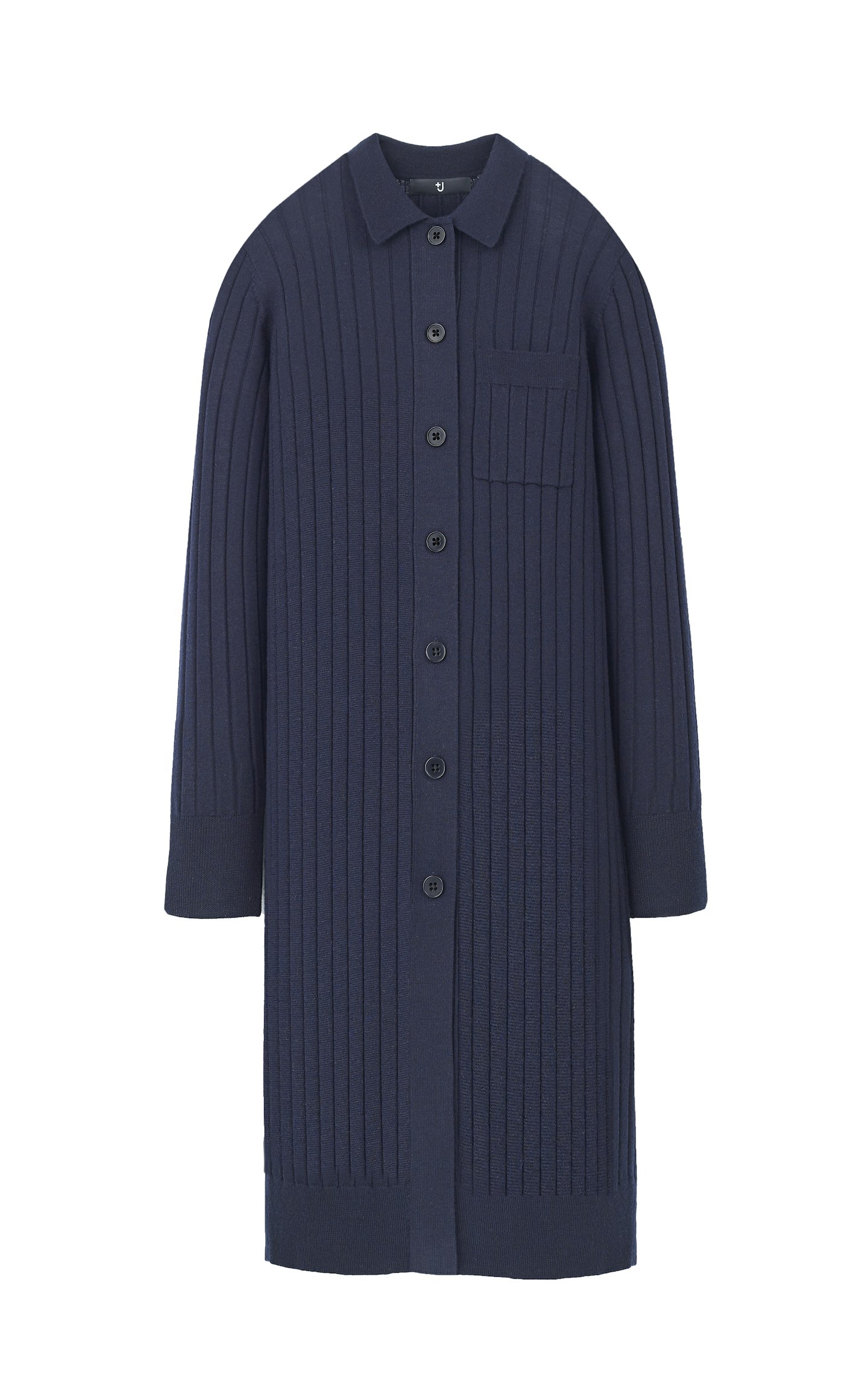 100% Extra Fine Merino Wool Ribbed Long Cardigan, £49.90