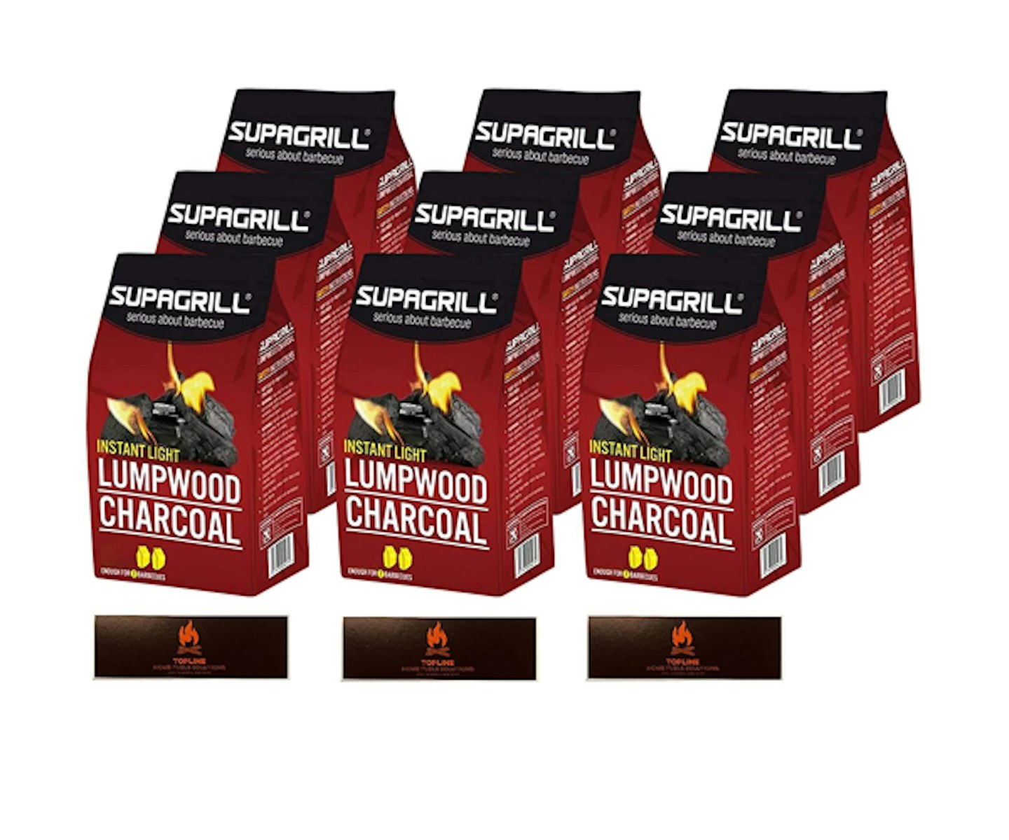 Topline Supagrill 18 x 850g Bags Instant Light Lumpwood Charcoal