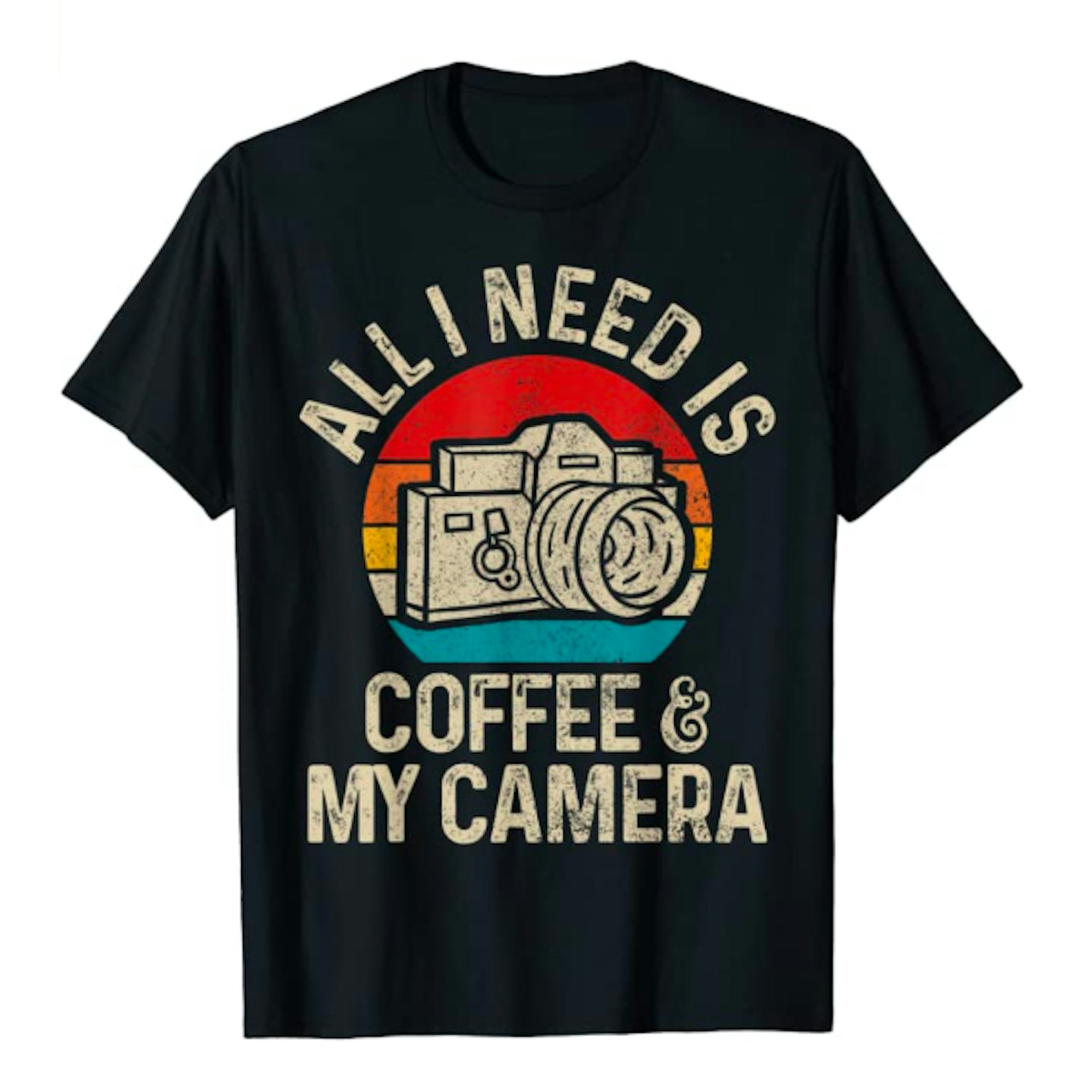 Photographer Gift Coffee & Camera Funny Vintage Photography T-Shirt