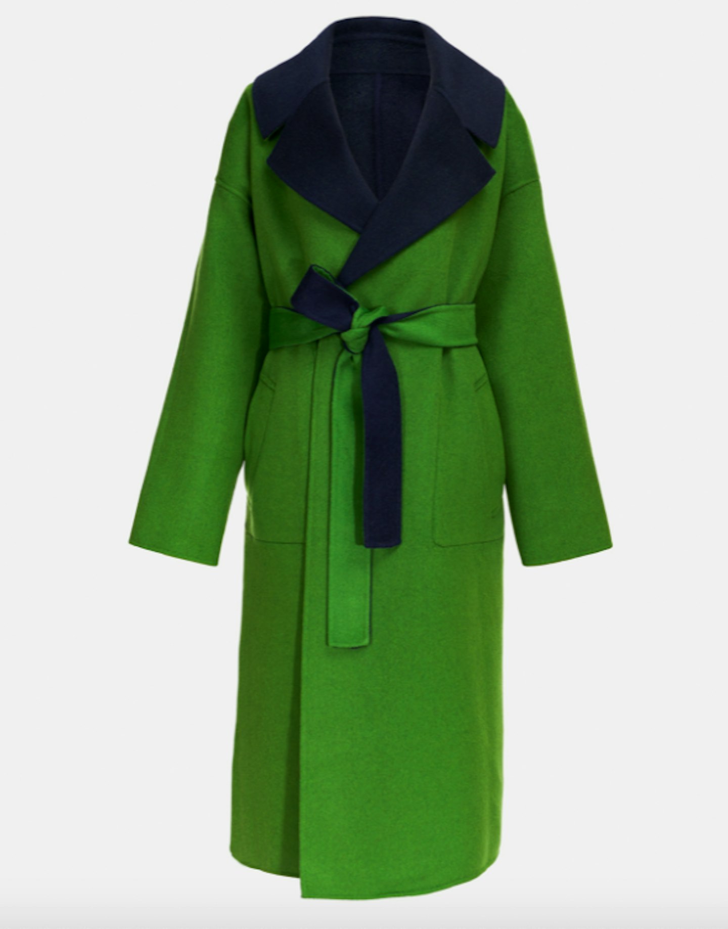 Essentiel Antwerp, Reversible Green And Navy Blue Wool-Blend Coat, £435