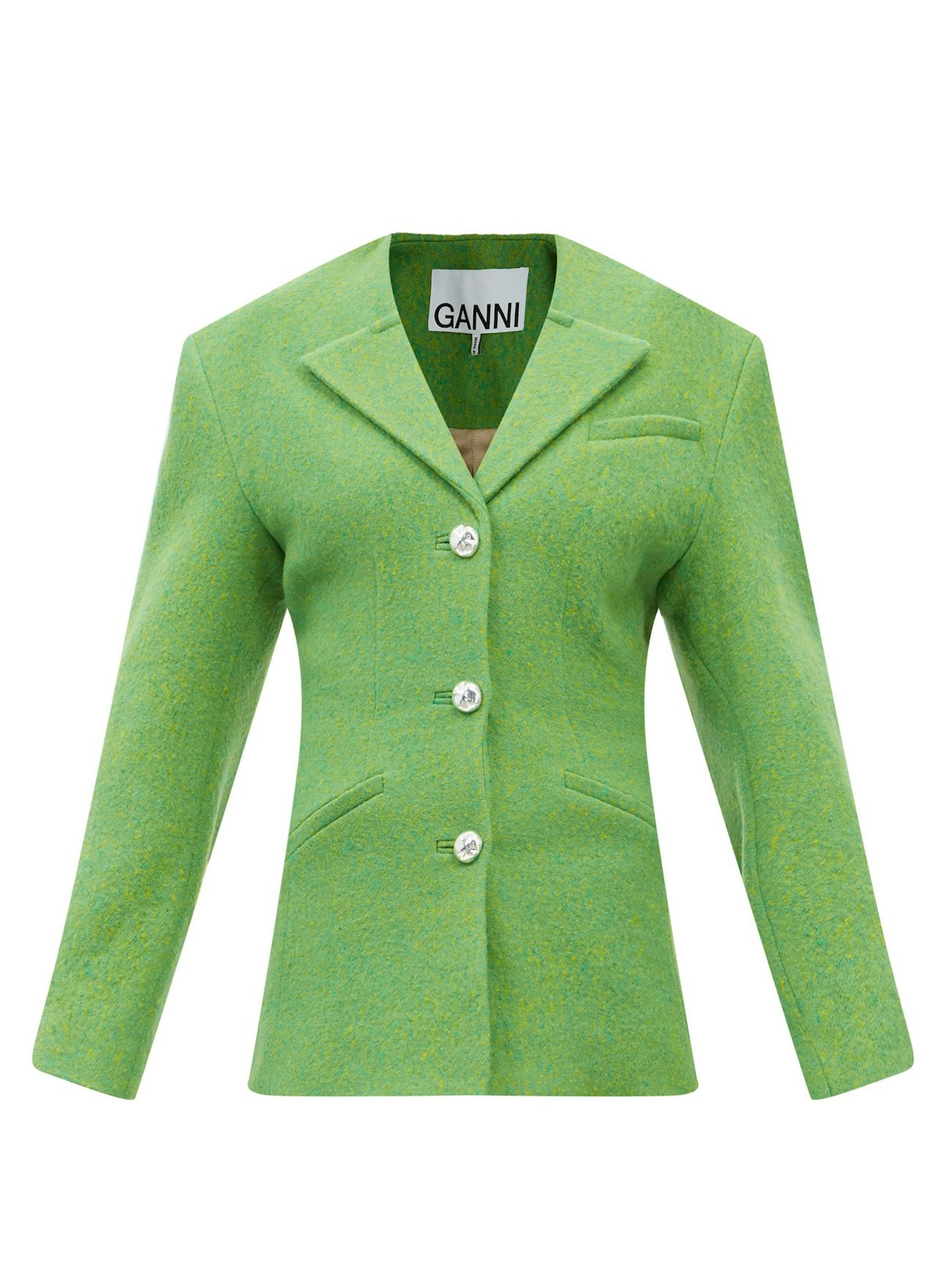Ganni, Single-Breasted Virgin-Wool Blazer, £475