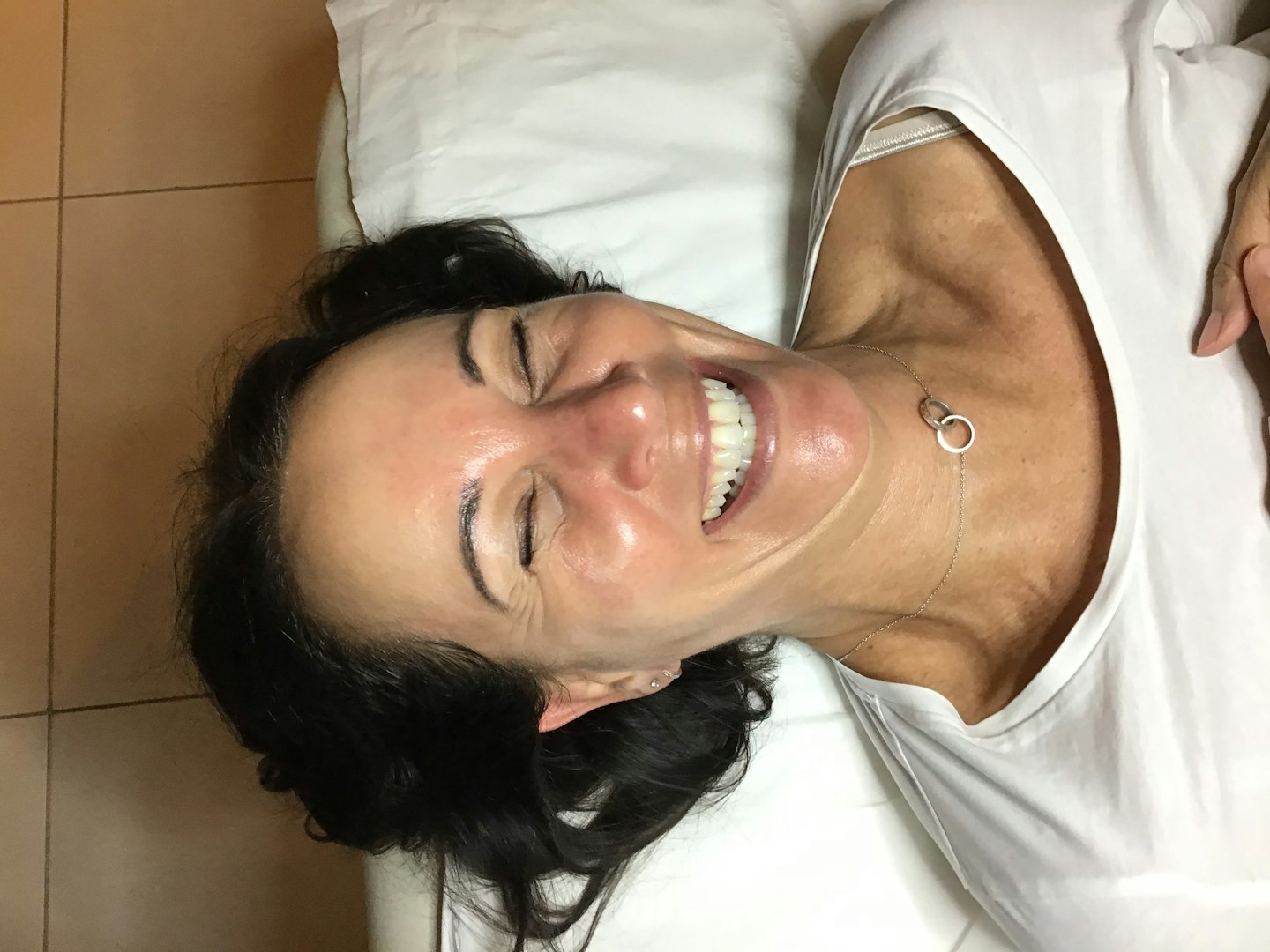 Andrea McLean having facial