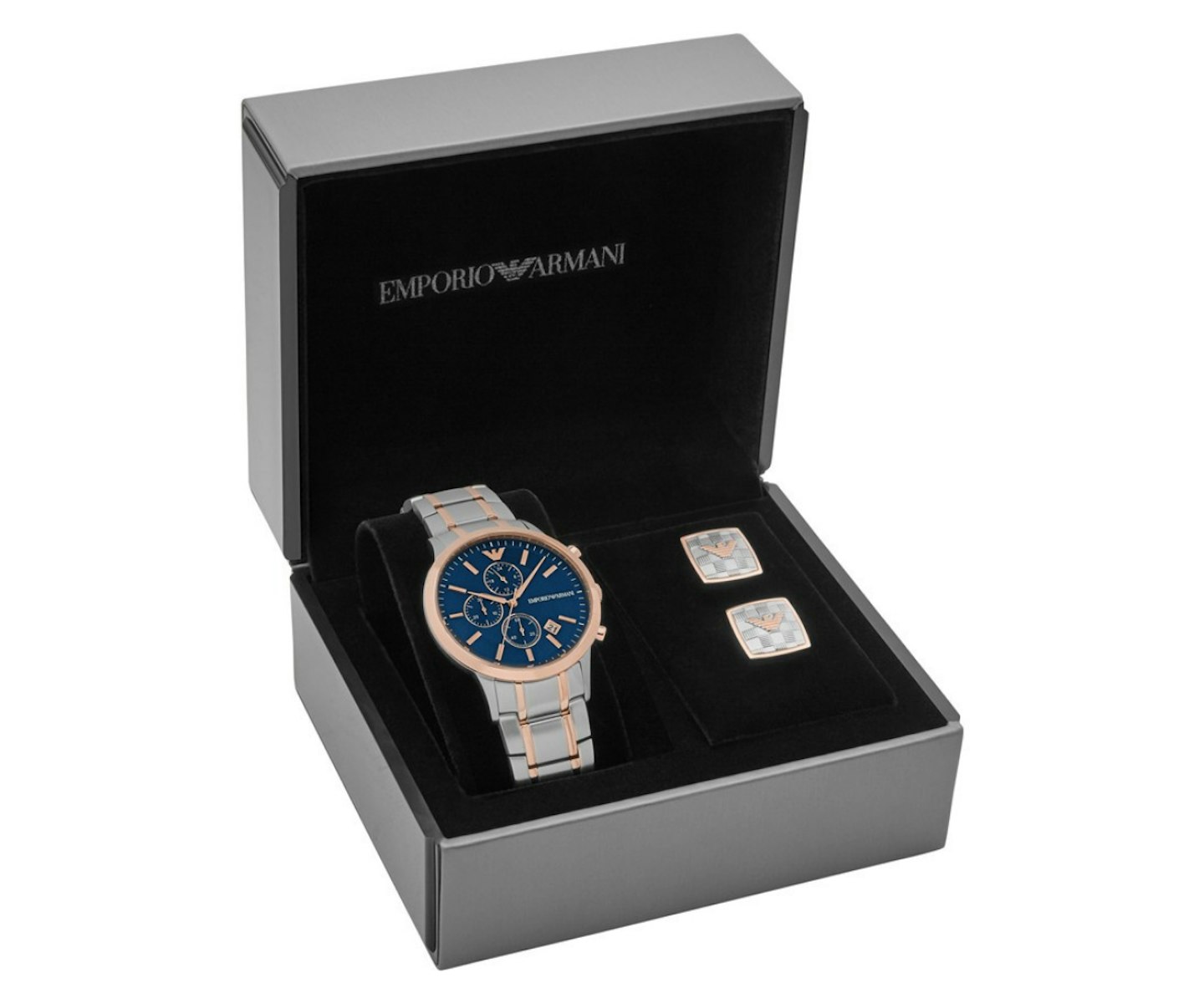 Emporio Armani Mens Watch and Cufflinks Gift Set AR80025