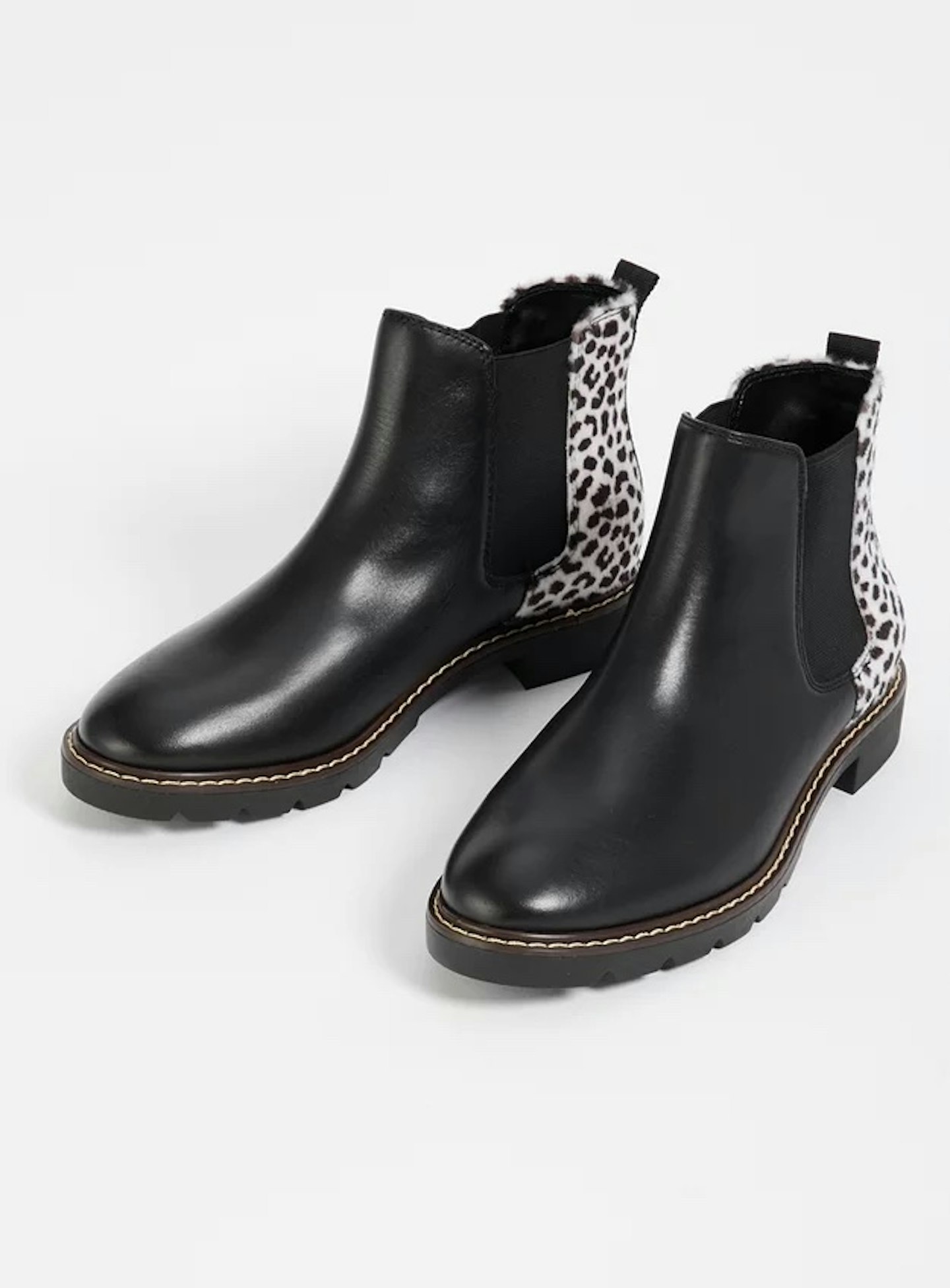 Leather Leopard Print Chelsea Boots, 40