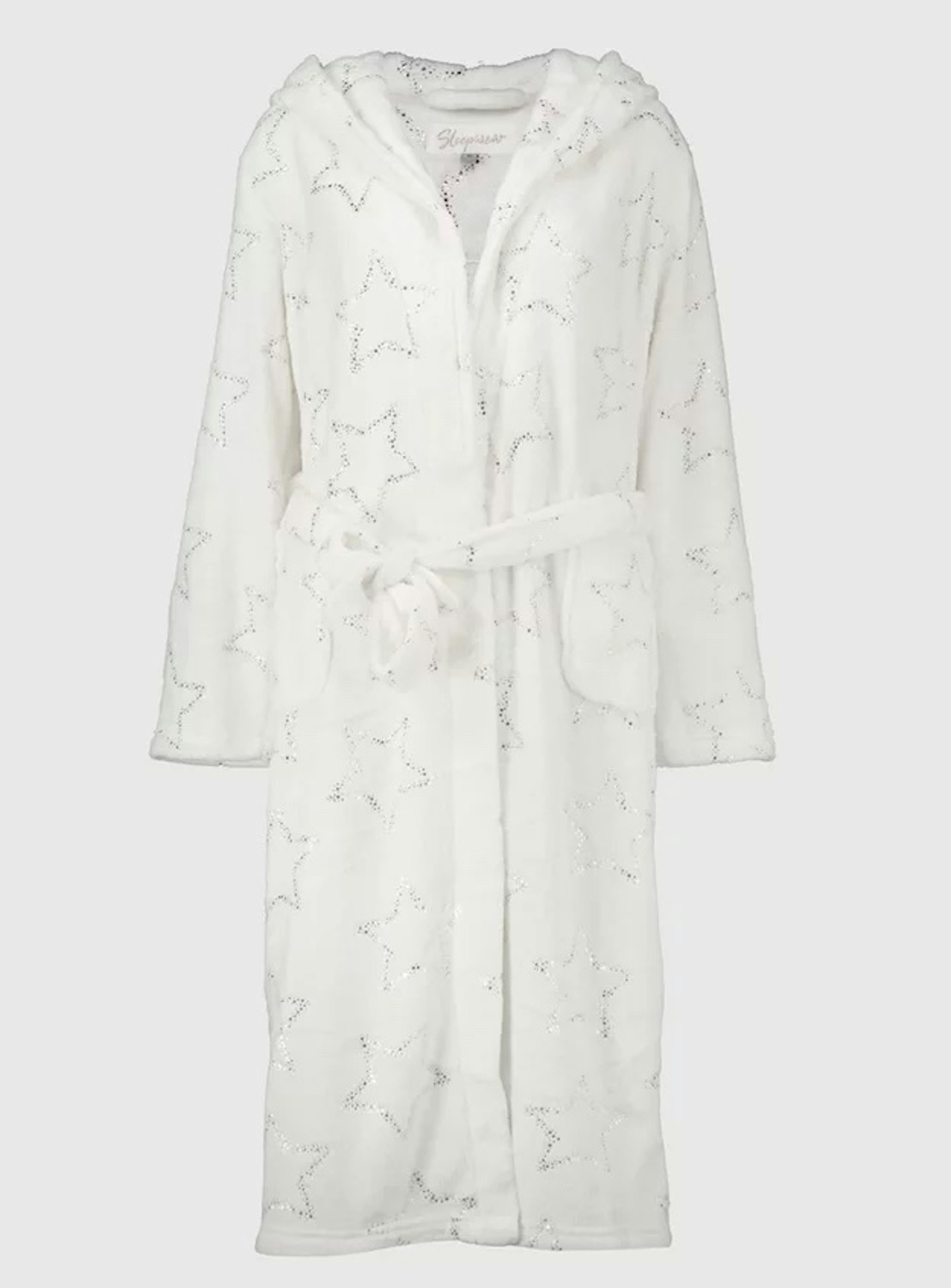 Cream Metallic Star Print Longline Dressing Gown, £22