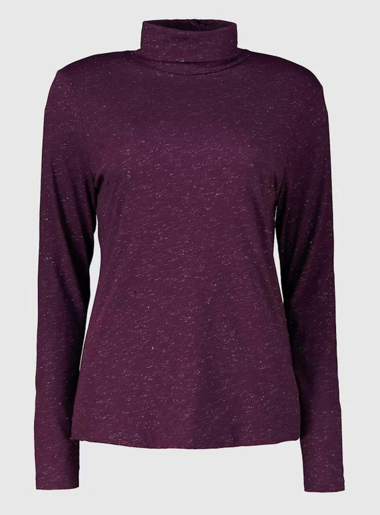 Purple Sparkle Jersey Roll Neck Top, £9.50