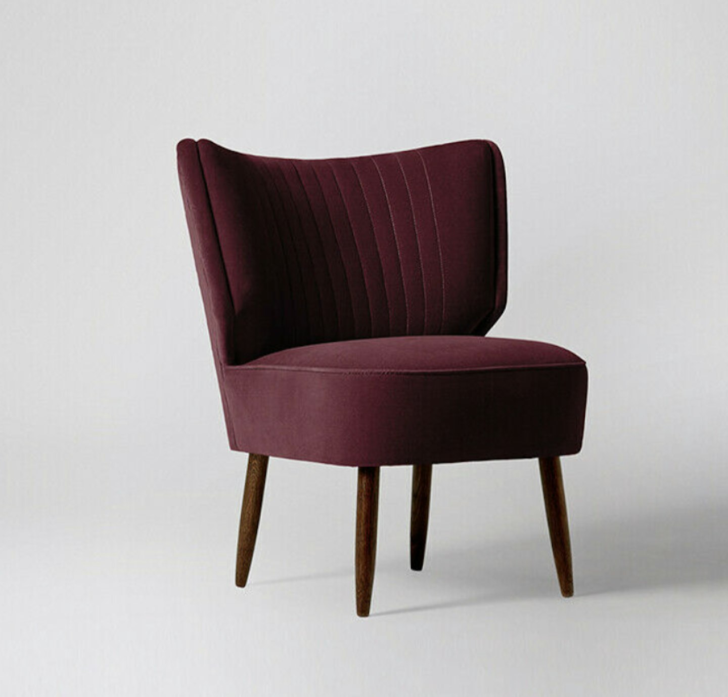 Swoon Duke Stylish Bordeaux Easy Velvet Wingback Cocktail Chair