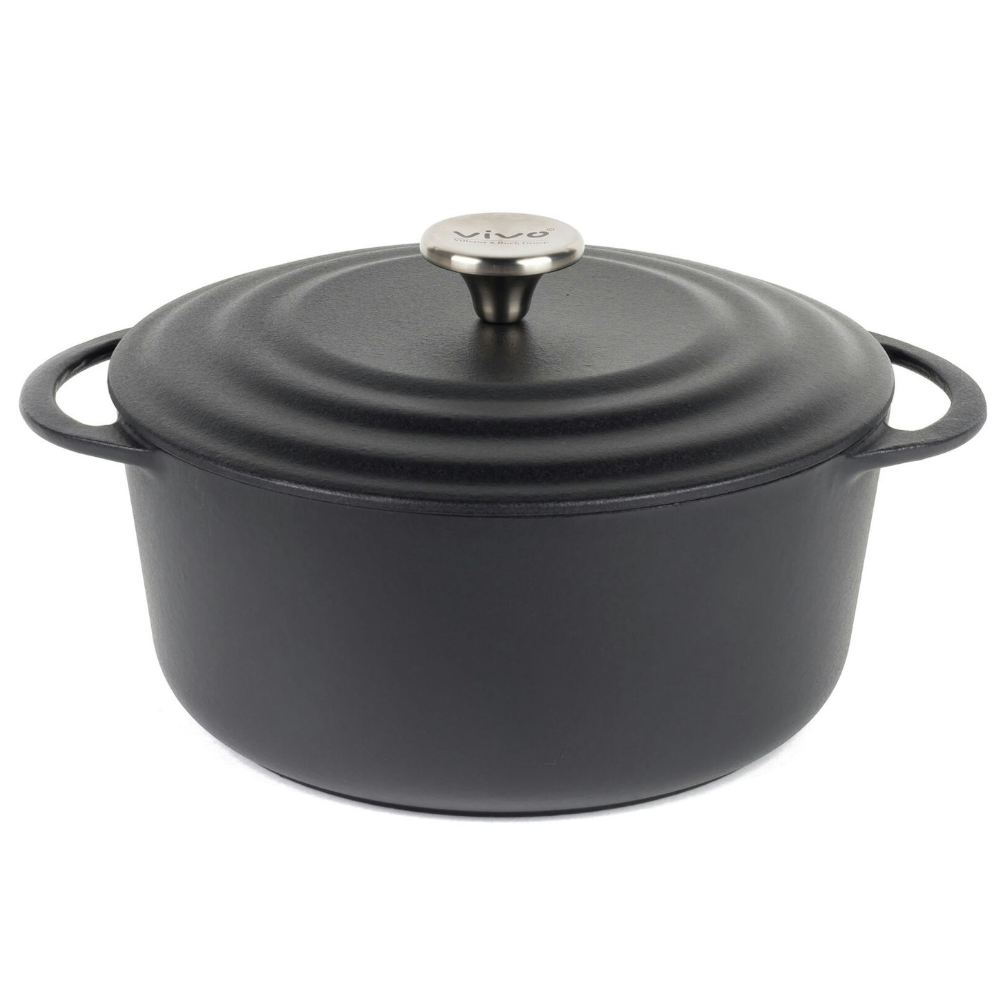 Vivo by Villeroy & Boch Cast Iron Casserole Pot Stew Dish & Lid Black 24cm 4.2L