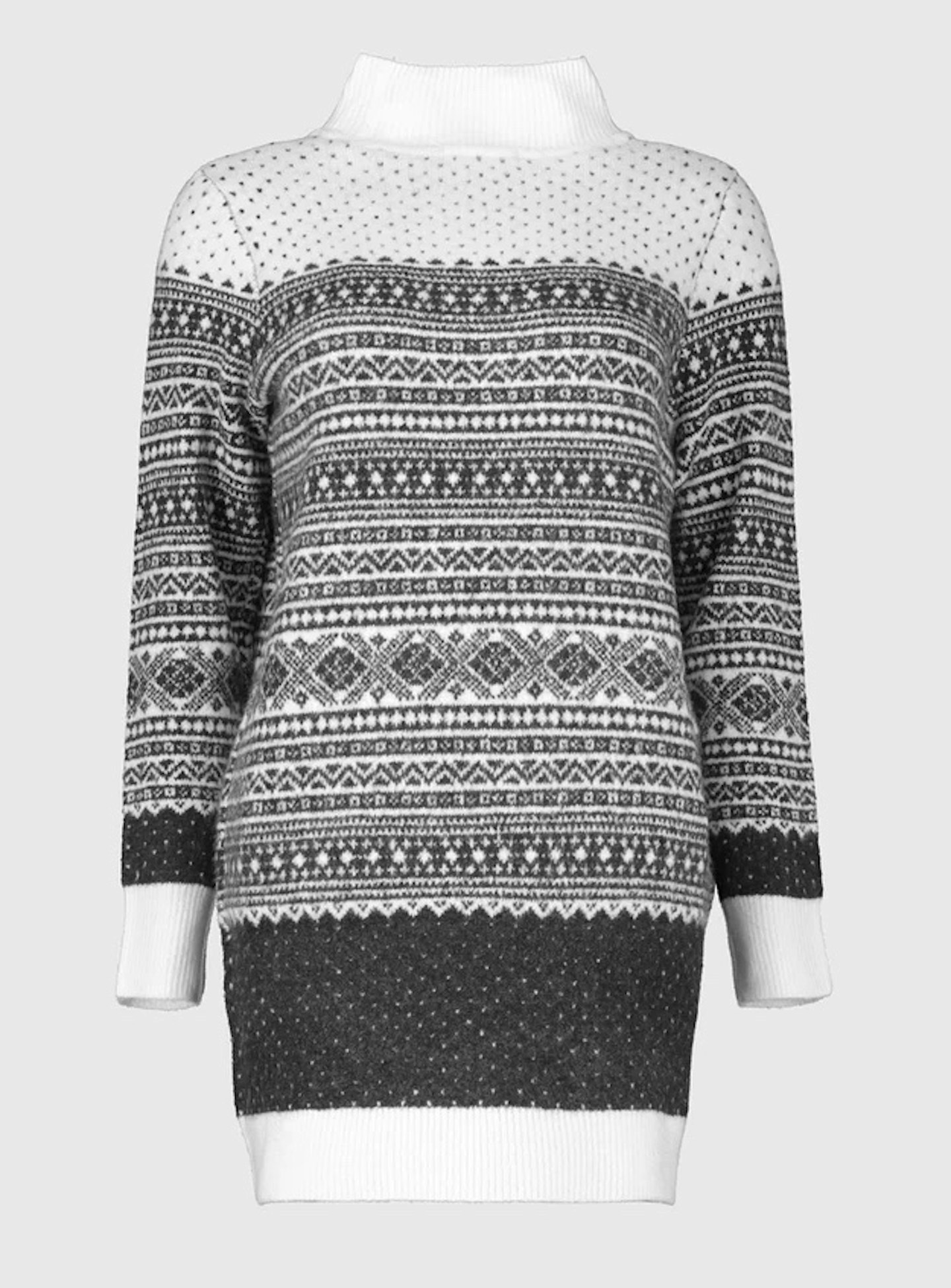 Monochrome Fair Isle Jumper Dress, £22